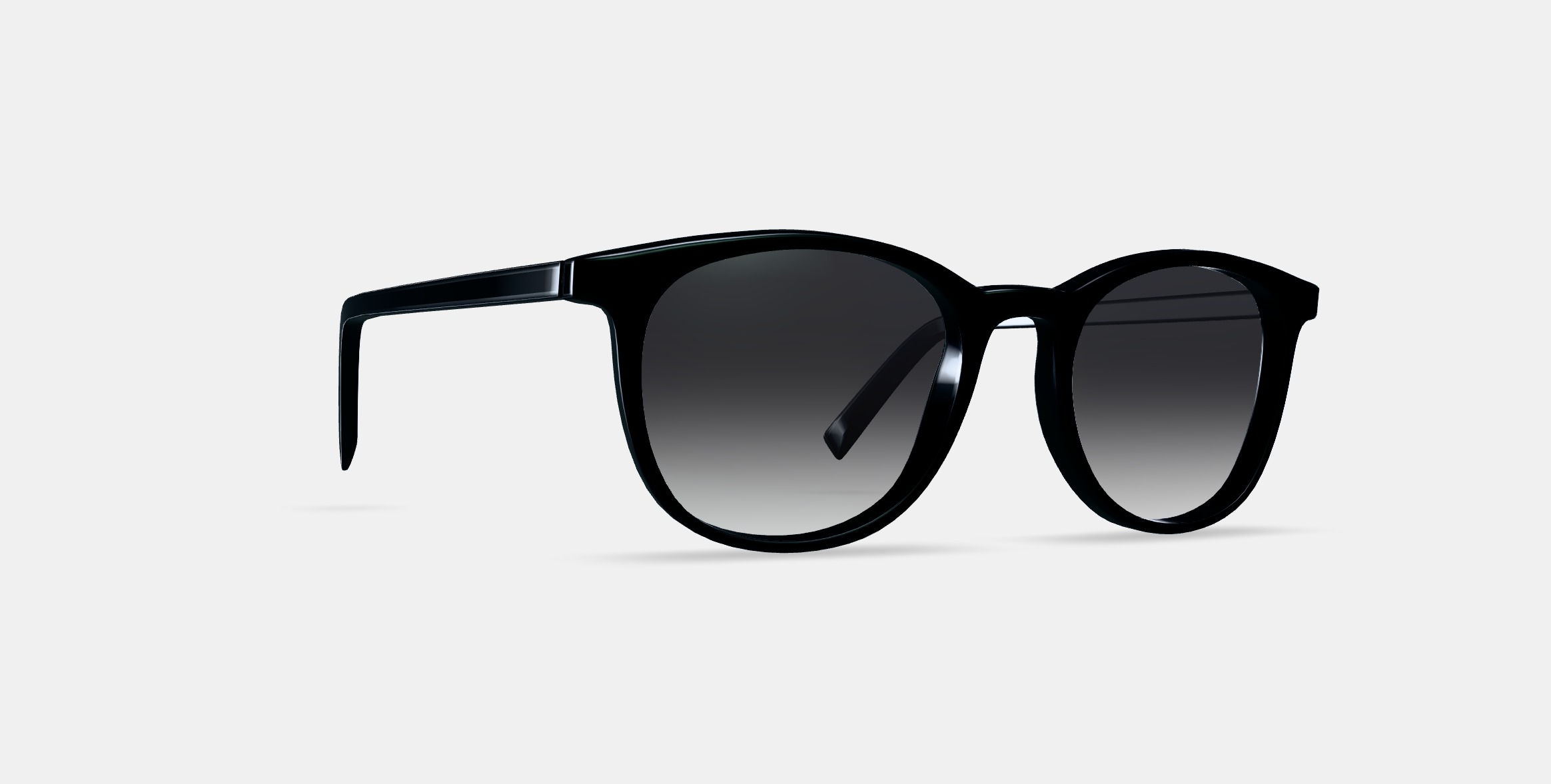 Durand Sunglasses in Jet Black with Polished Gold 3D model_9