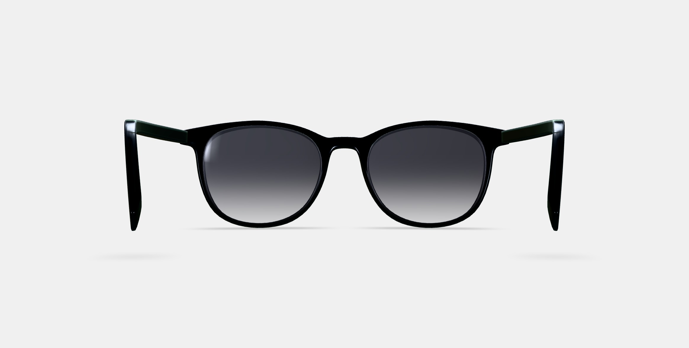 Durand Sunglasses in Jet Black with Polished Gold 3D model_15