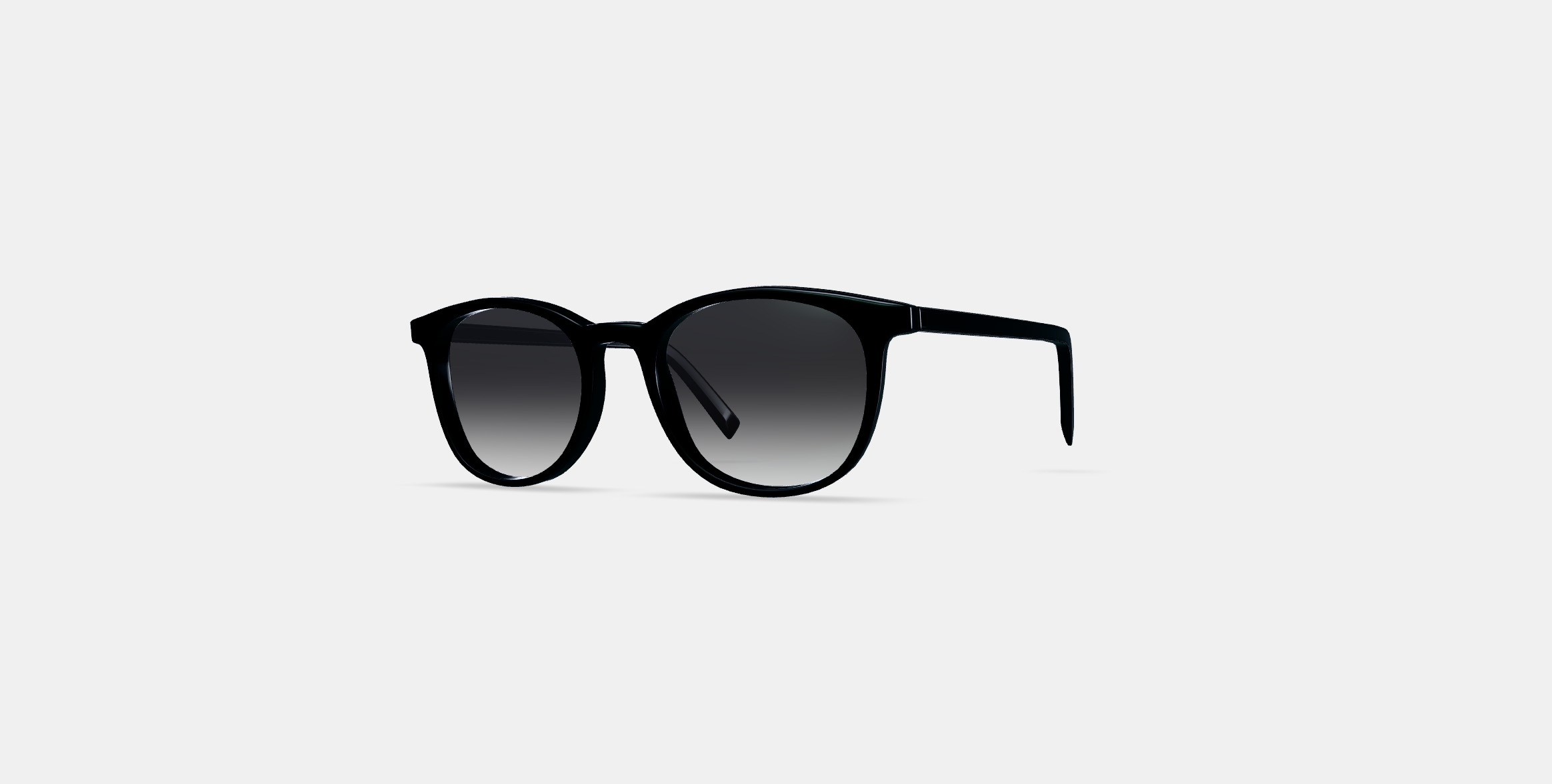 Durand Sunglasses in Jet Black with Polished Gold 3D model_12