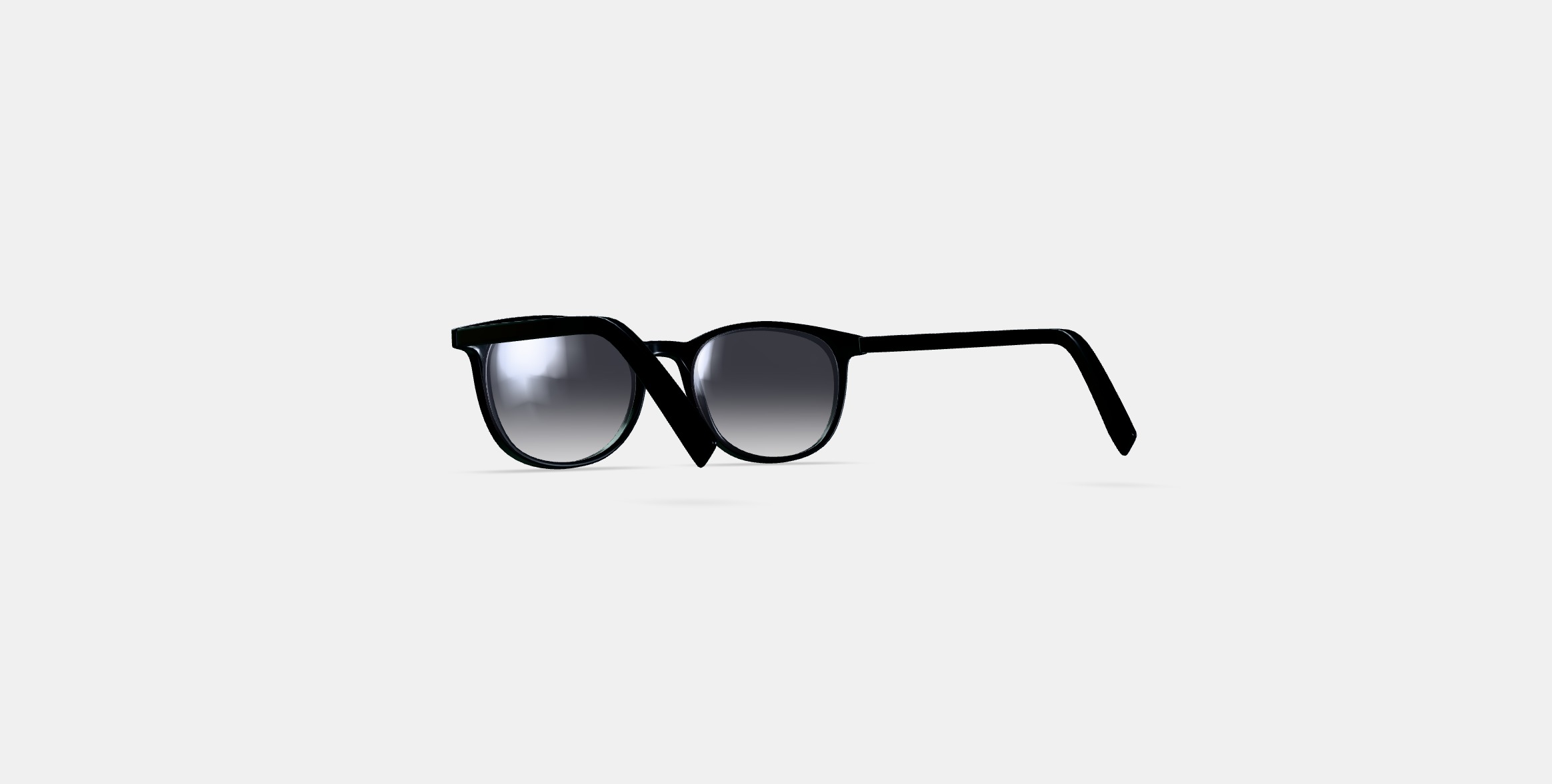 Durand Sunglasses in Jet Black with Polished Gold 3D model_16