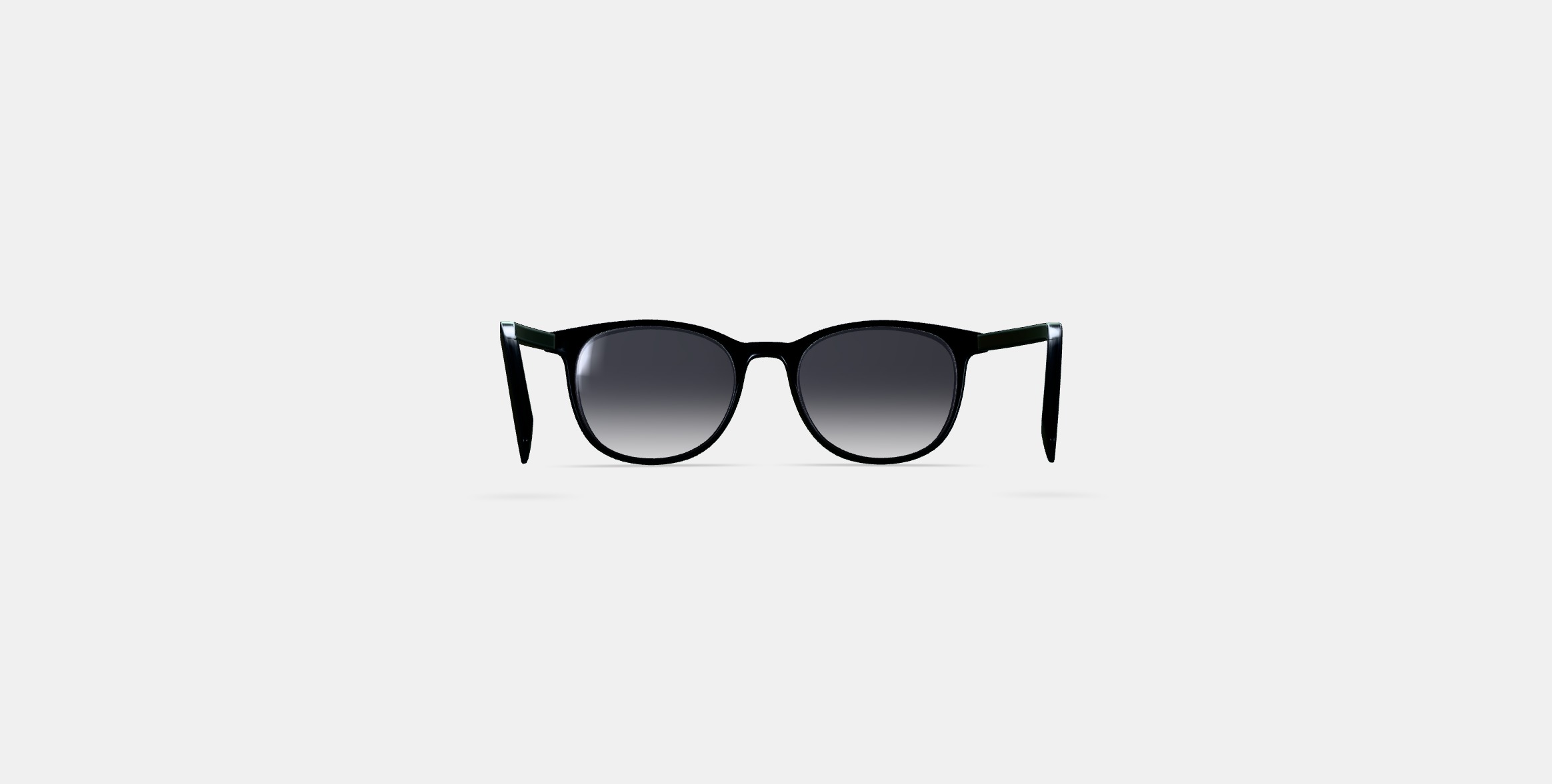Durand Sunglasses in Jet Black with Polished Gold 3D model_14