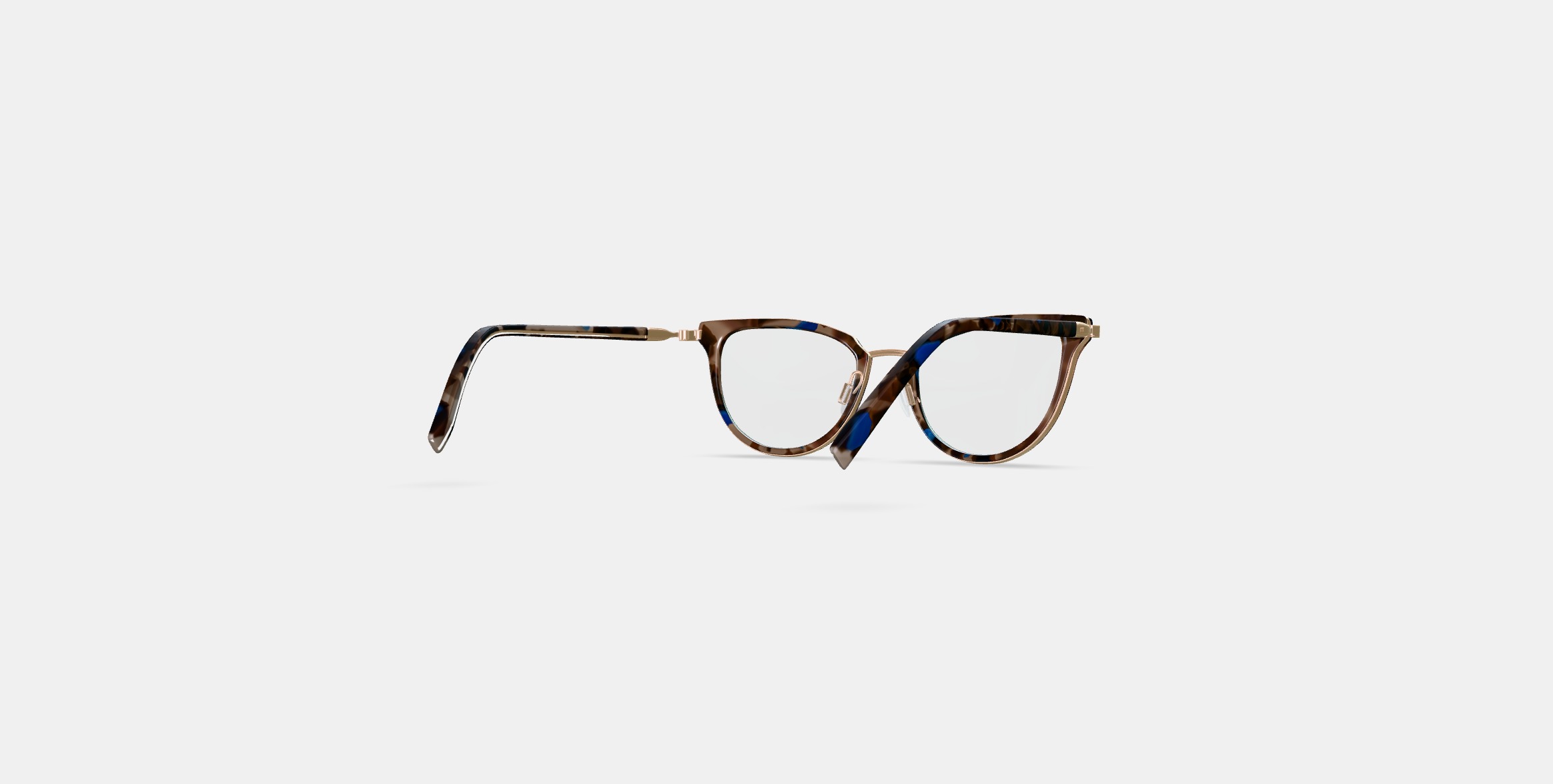 Toula Eyeglasses in Tanzanite Tortoise with Polished Gold 3D model_5
