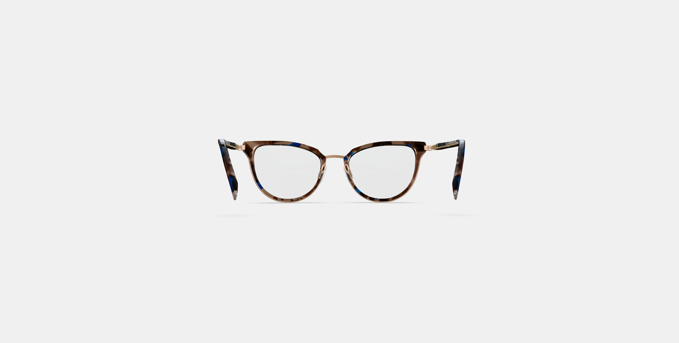 Toula Eyeglasses in Tanzanite Tortoise with Polished Gold 3D model_14