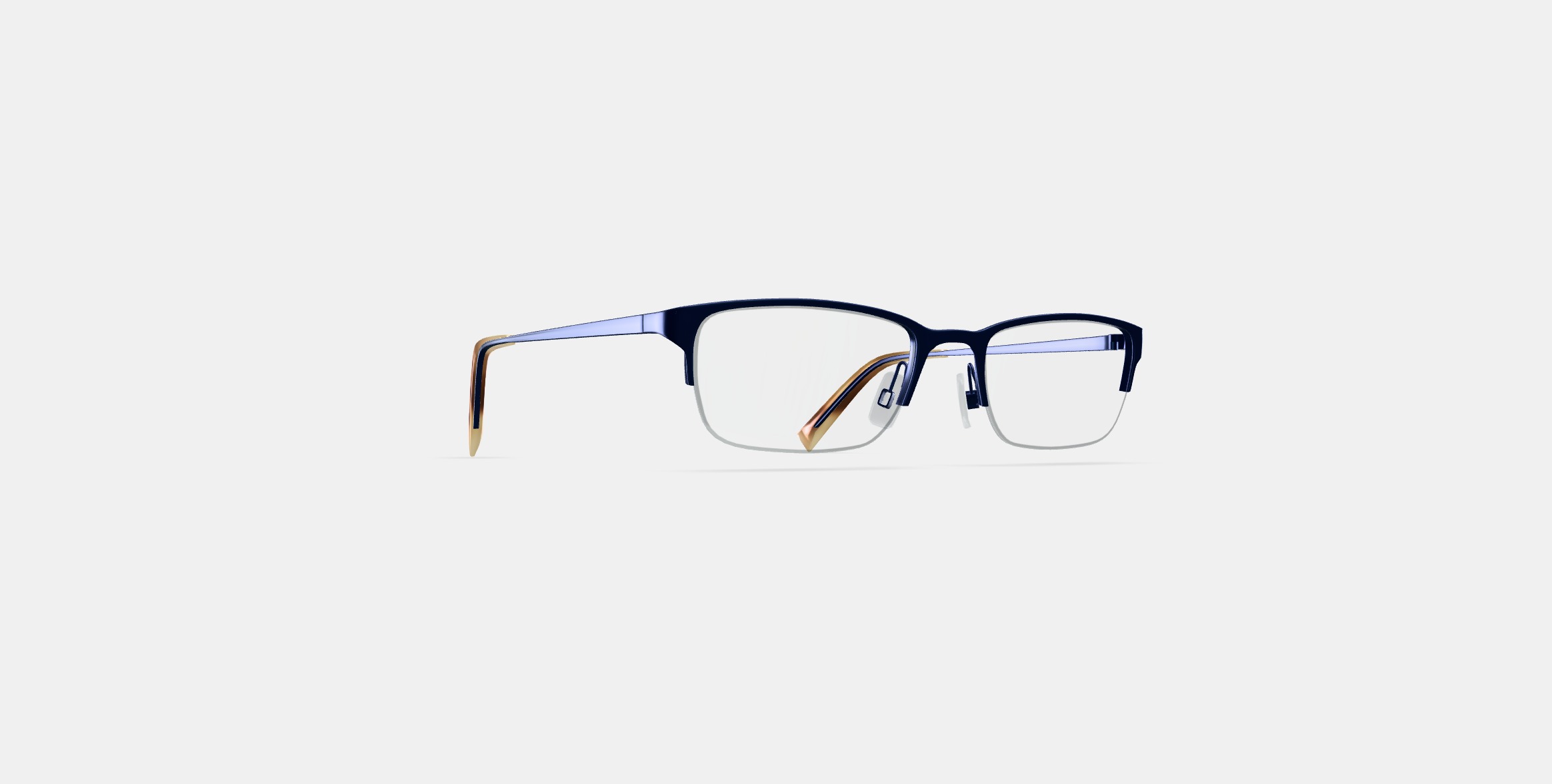 Caldwell Eyeglasses in Brushed Navy 3D model_2