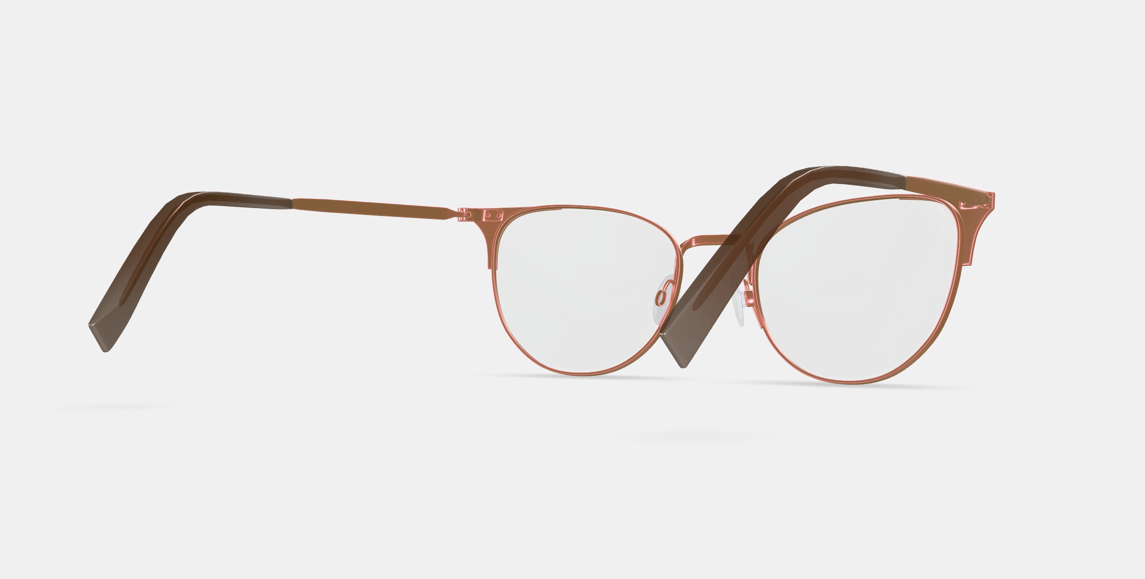 Ava Eyeglasses in Rose Gold 3D model_5