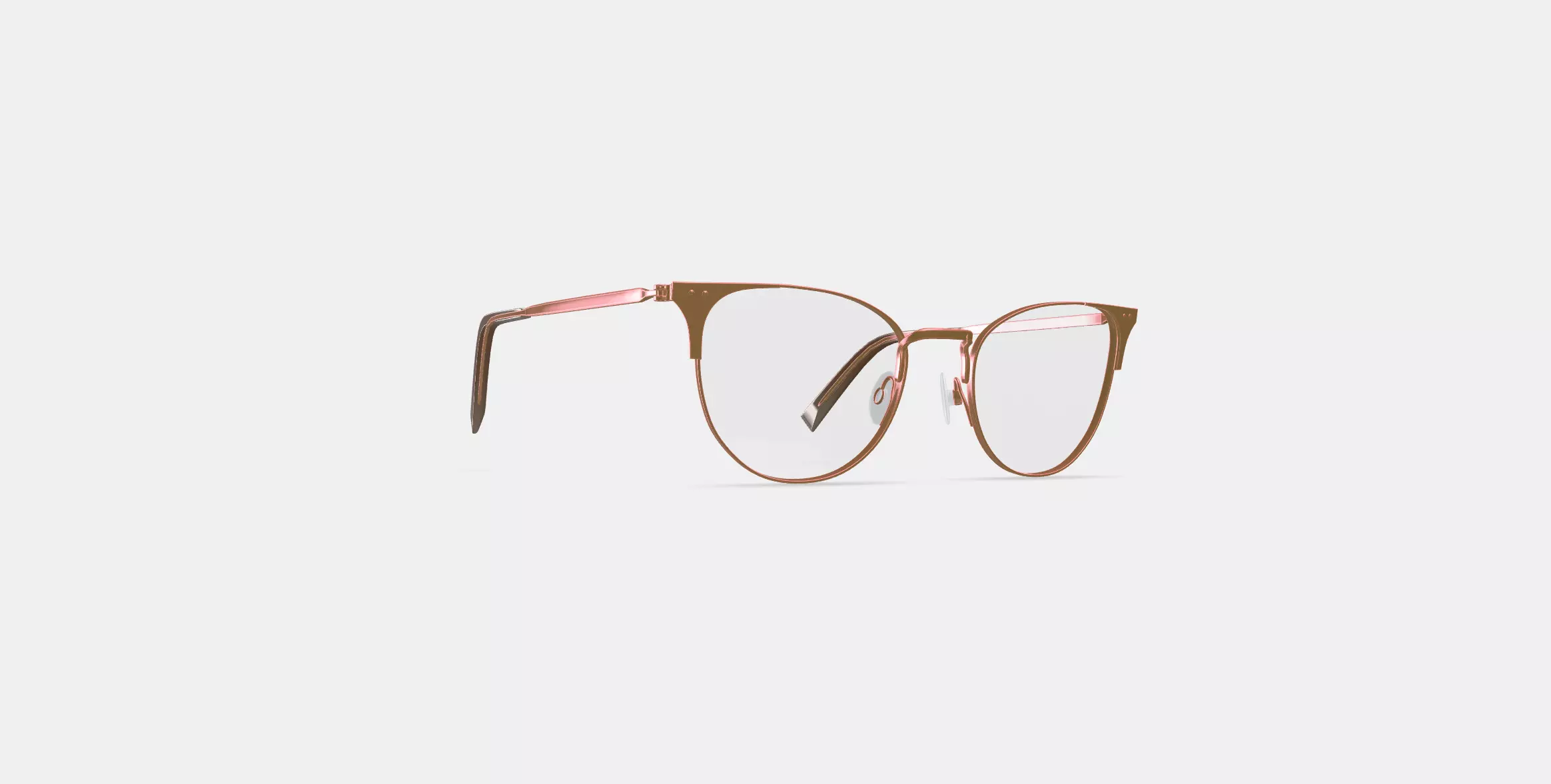 Ava Eyeglasses in Rose Gold 3D model_0