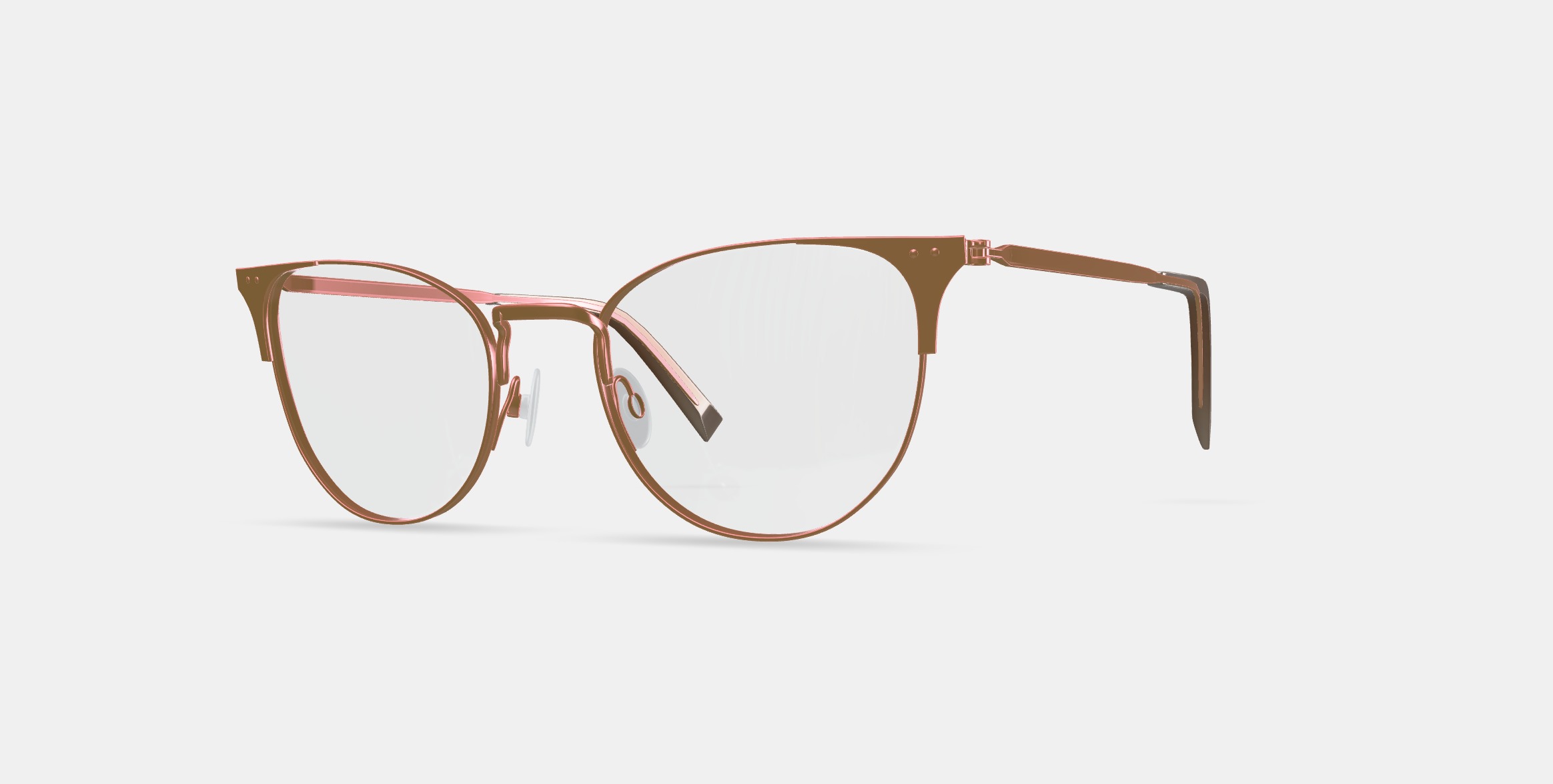 Ava Eyeglasses in Rose Gold 3D model_12