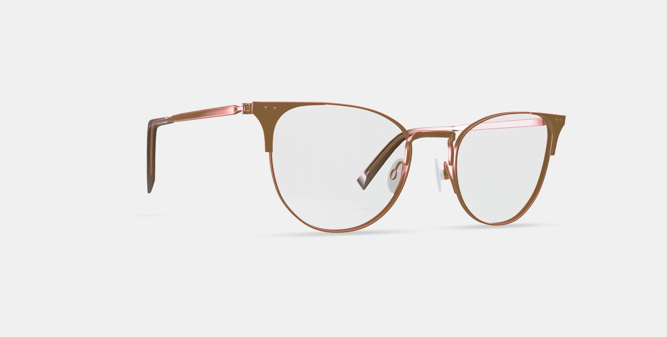 Ava Eyeglasses in Rose Gold 3D model_8