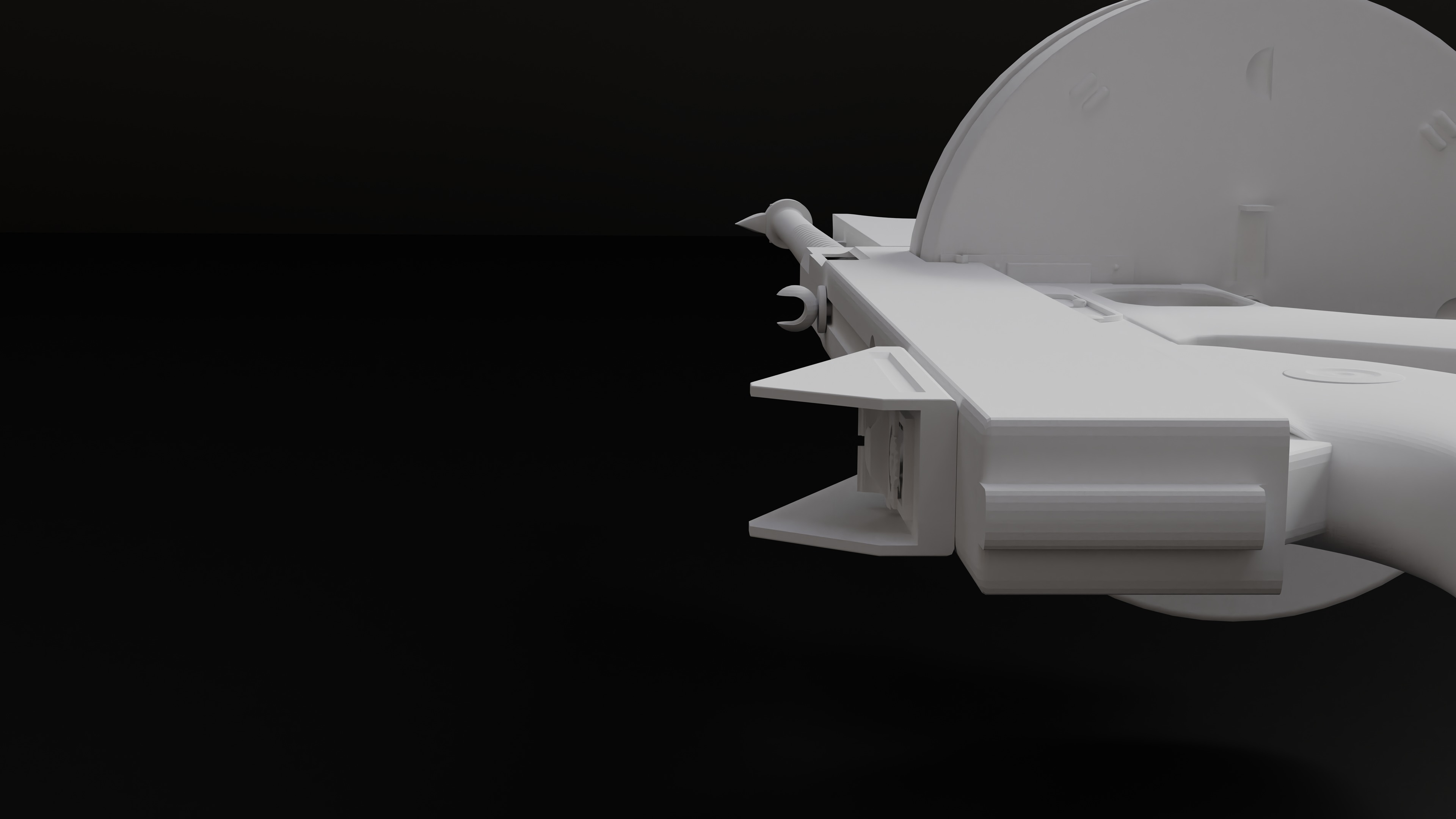 Tommy Gun Low Poly Model With Round Mag Low-poly 3D model_11