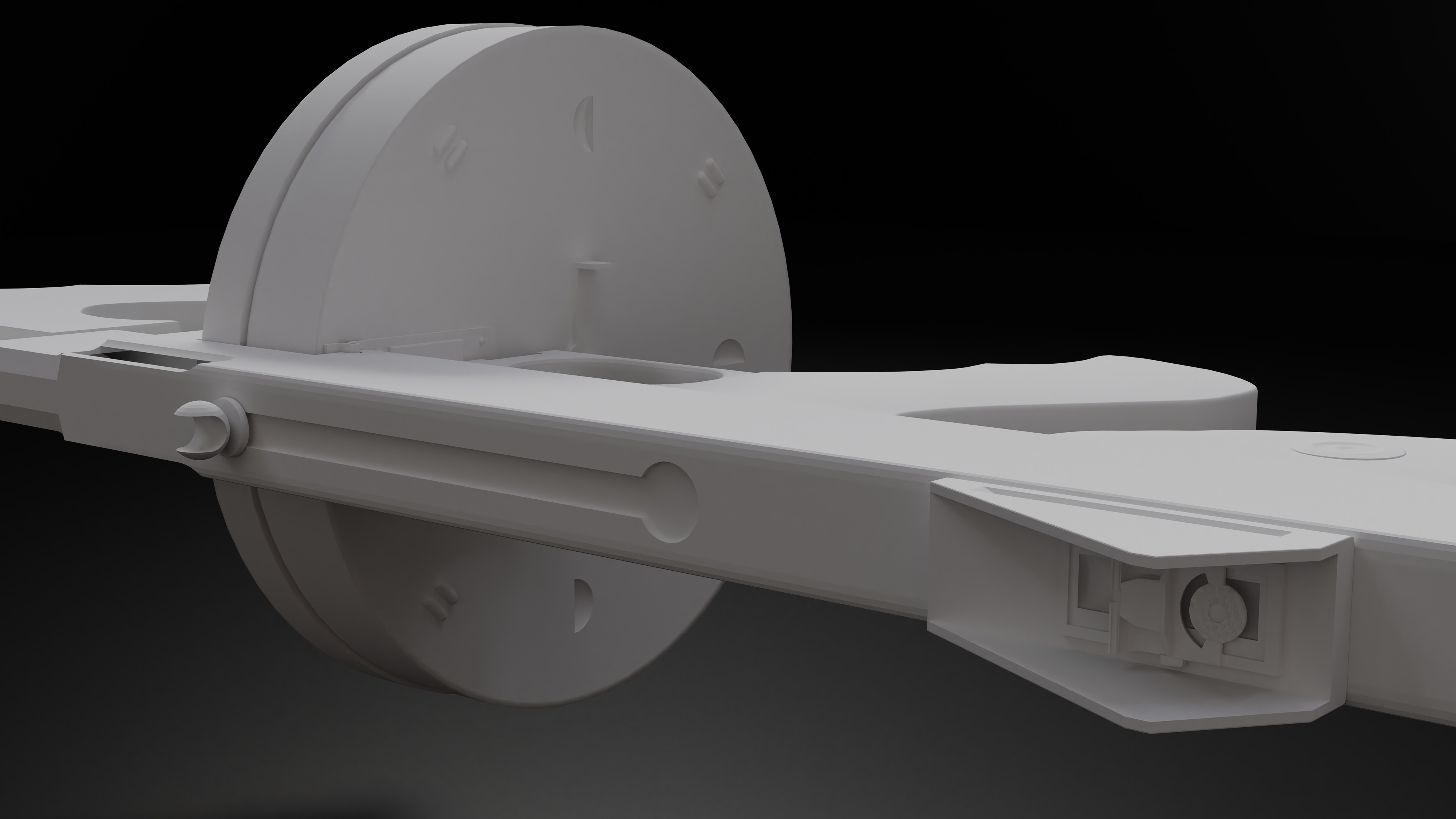 Tommy Gun Low Poly Model With Round Mag Low-poly 3D model_12