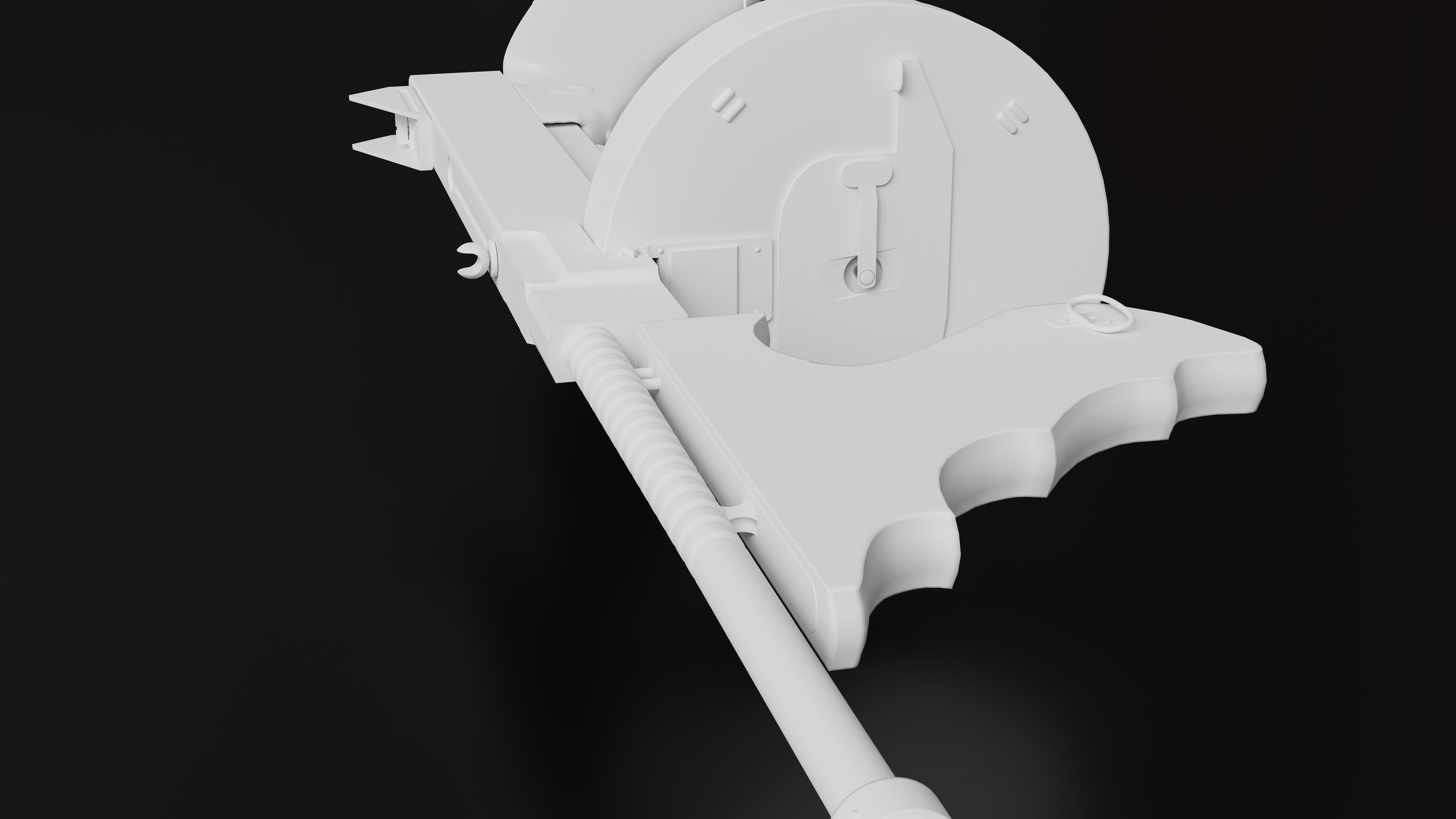 Tommy Gun Low Poly Model With Round Mag Low-poly 3D model_17