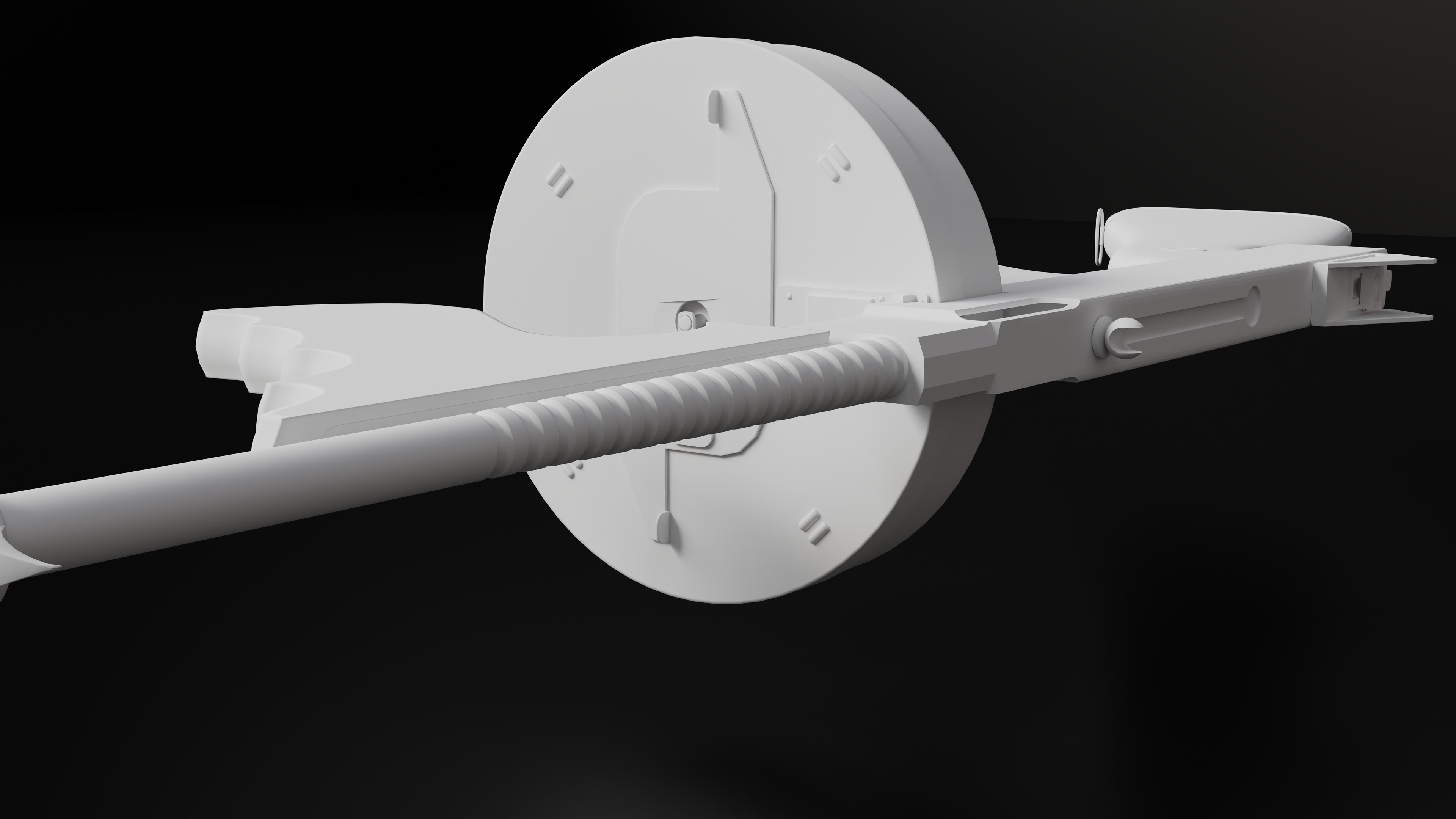 Tommy Gun Low Poly Model With Round Mag Low-poly 3D model_13