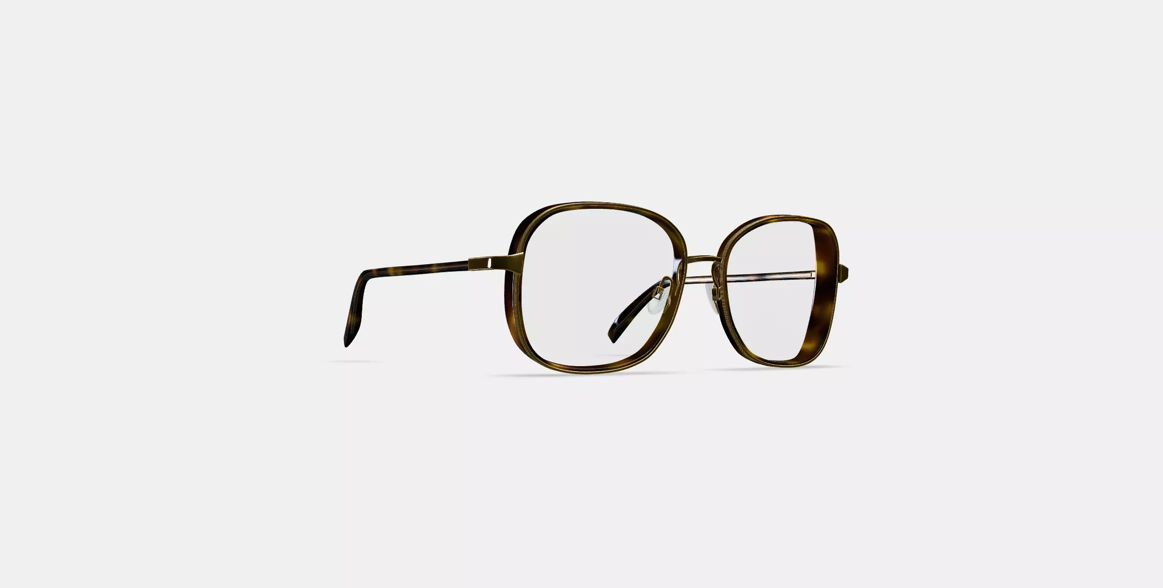 Fernanda Eyeglasses in Cognac Tortoise with Polished Gold 3D model