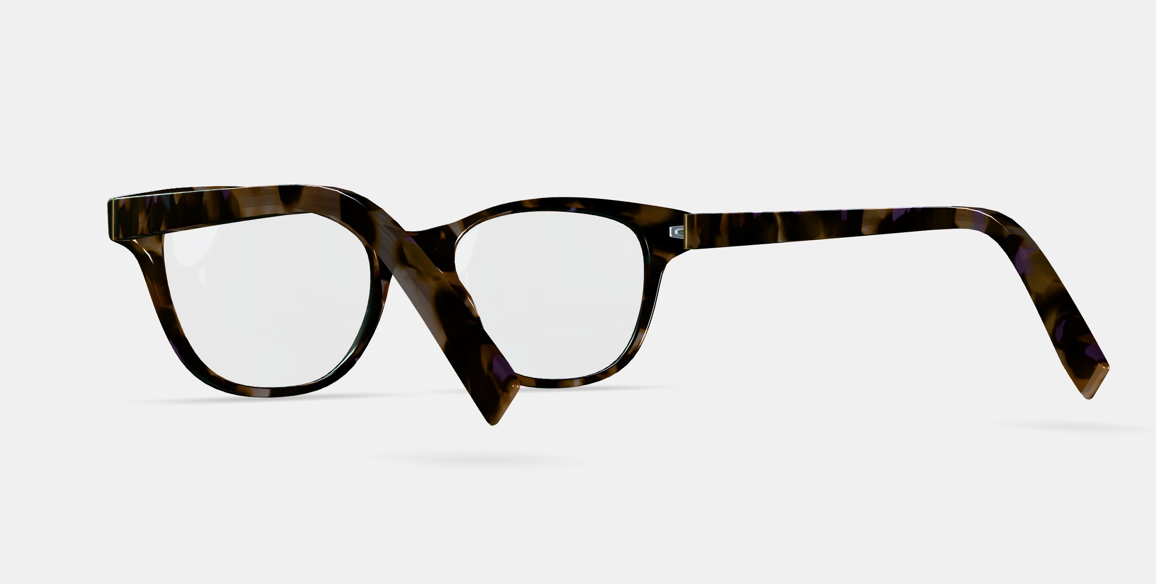 Amelia Eyeglasses in Lavender Tortoise 3D model_2