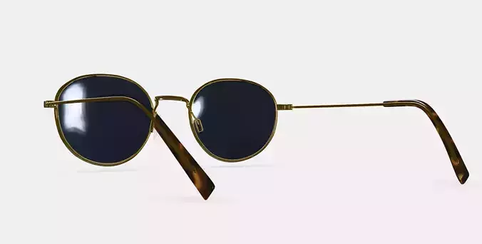 Rafael Sunglasses in Polished Gold 3D model