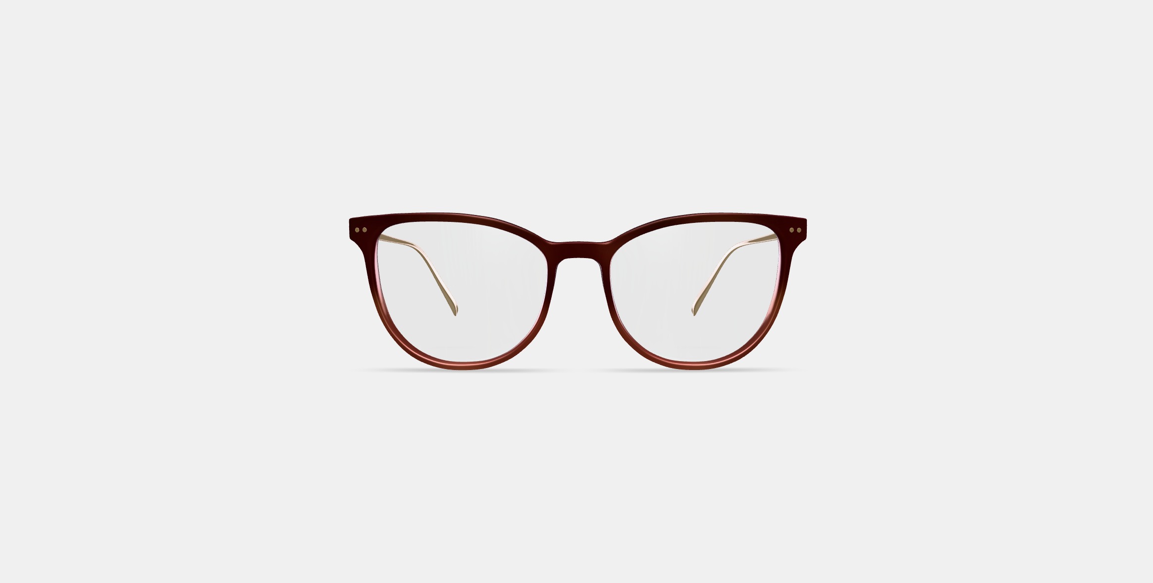 Maren Eyeglasses in Mulberry Tortoise Fade with Polished Gold 3D model_9