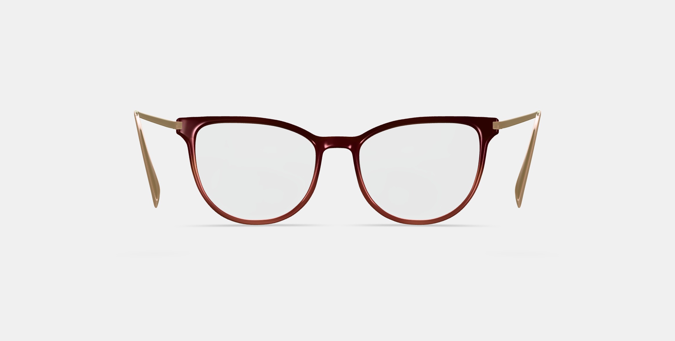 Maren Eyeglasses in Mulberry Tortoise Fade with Polished Gold 3D model_15