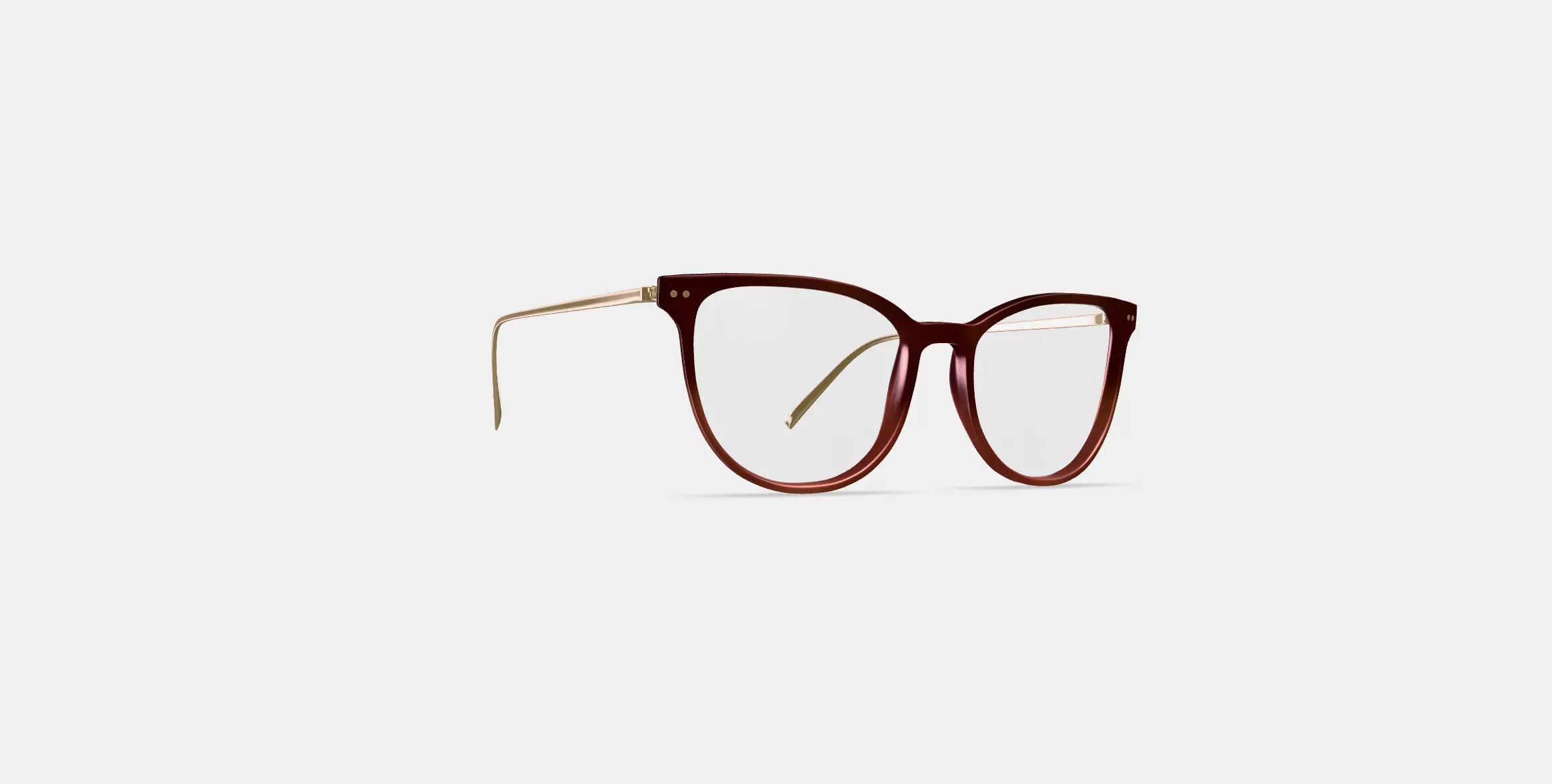 Maren Eyeglasses in Mulberry Tortoise Fade with Polished Gold 3D model_0