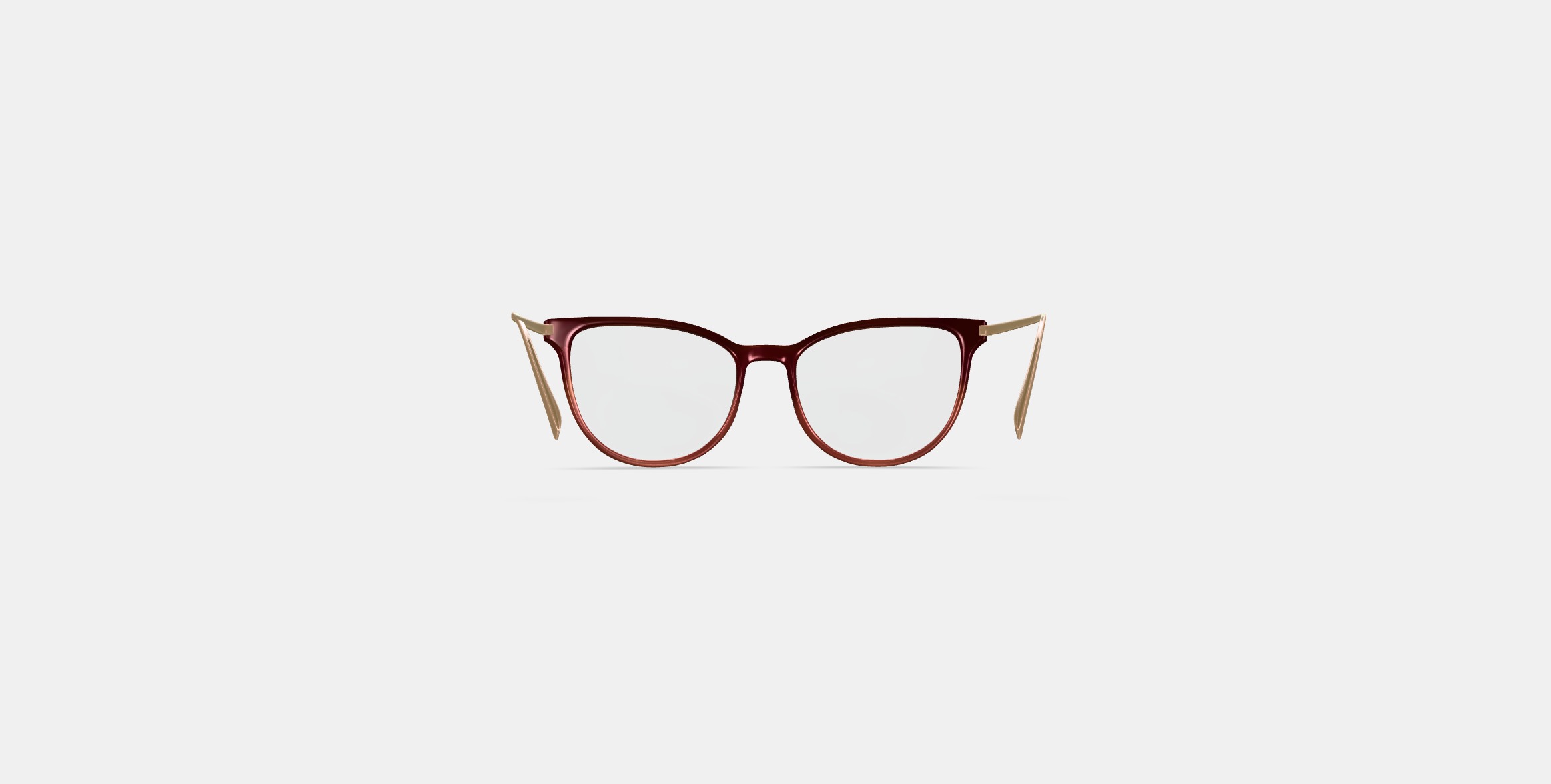 Maren Eyeglasses in Mulberry Tortoise Fade with Polished Gold 3D model_13