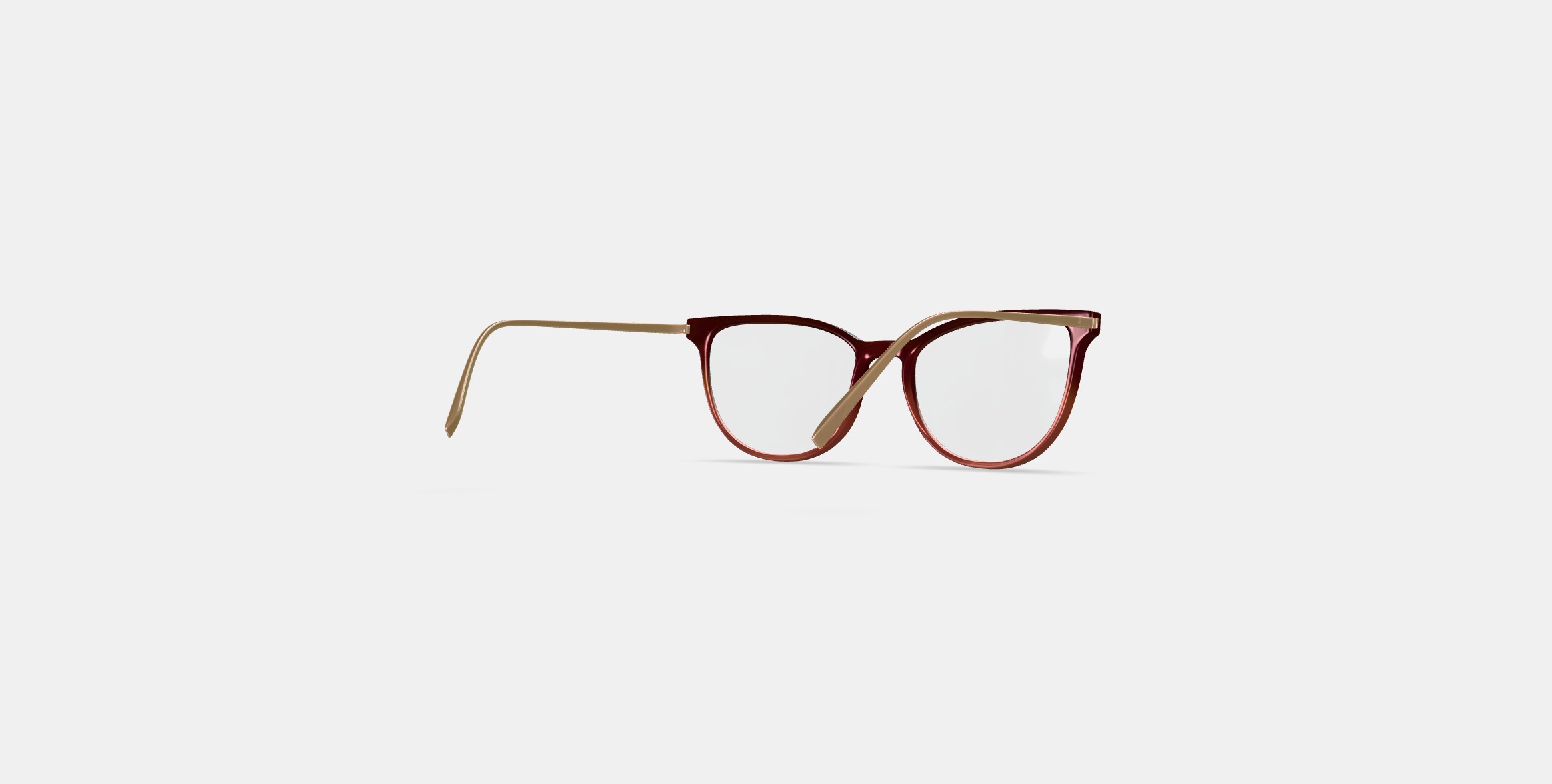 Maren Eyeglasses in Mulberry Tortoise Fade with Polished Gold 3D model_5