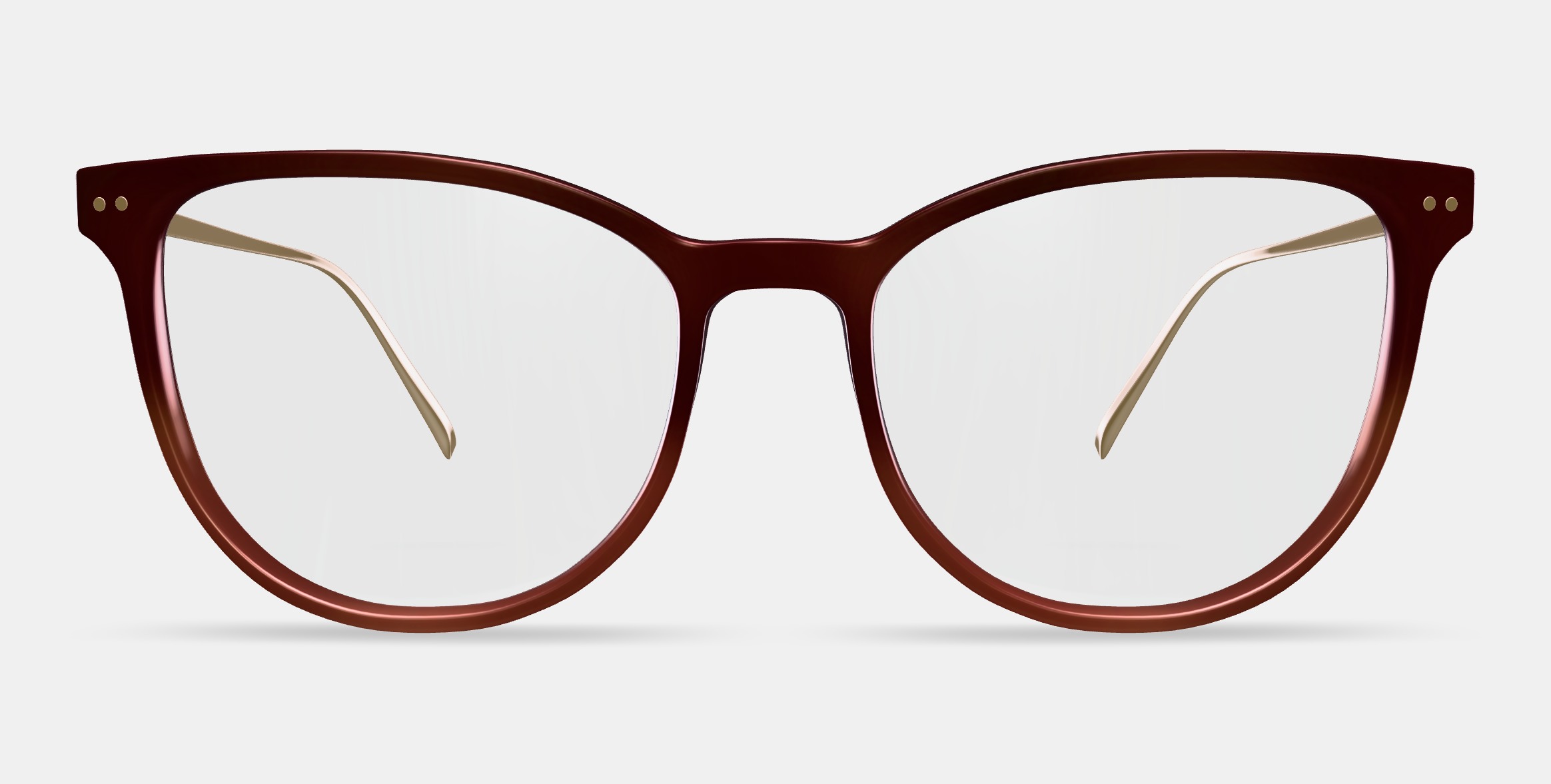 Maren Eyeglasses in Mulberry Tortoise Fade with Polished Gold 3D model_12