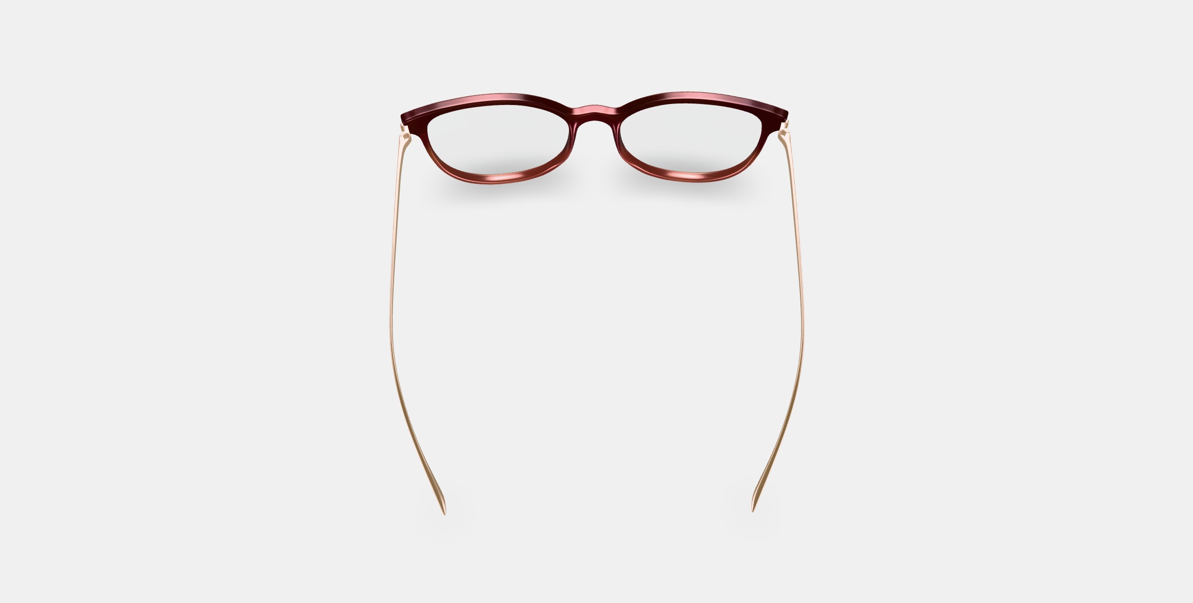 Maren Eyeglasses in Mulberry Tortoise Fade with Polished Gold 3D model_3