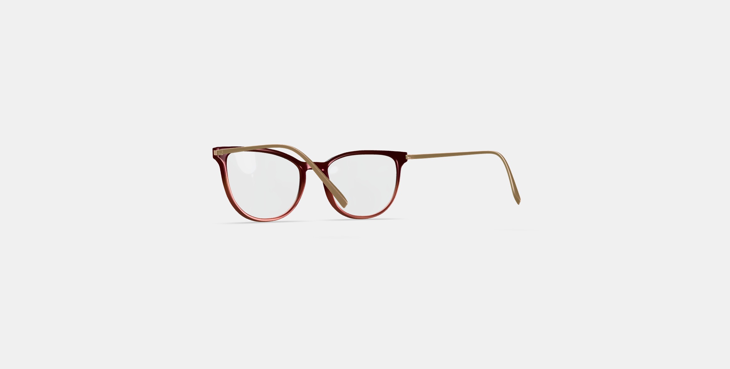 Maren Eyeglasses in Mulberry Tortoise Fade with Polished Gold 3D model_16