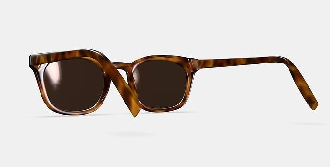 Newman Sunglasses in Woodgrain Tortoise 3D model