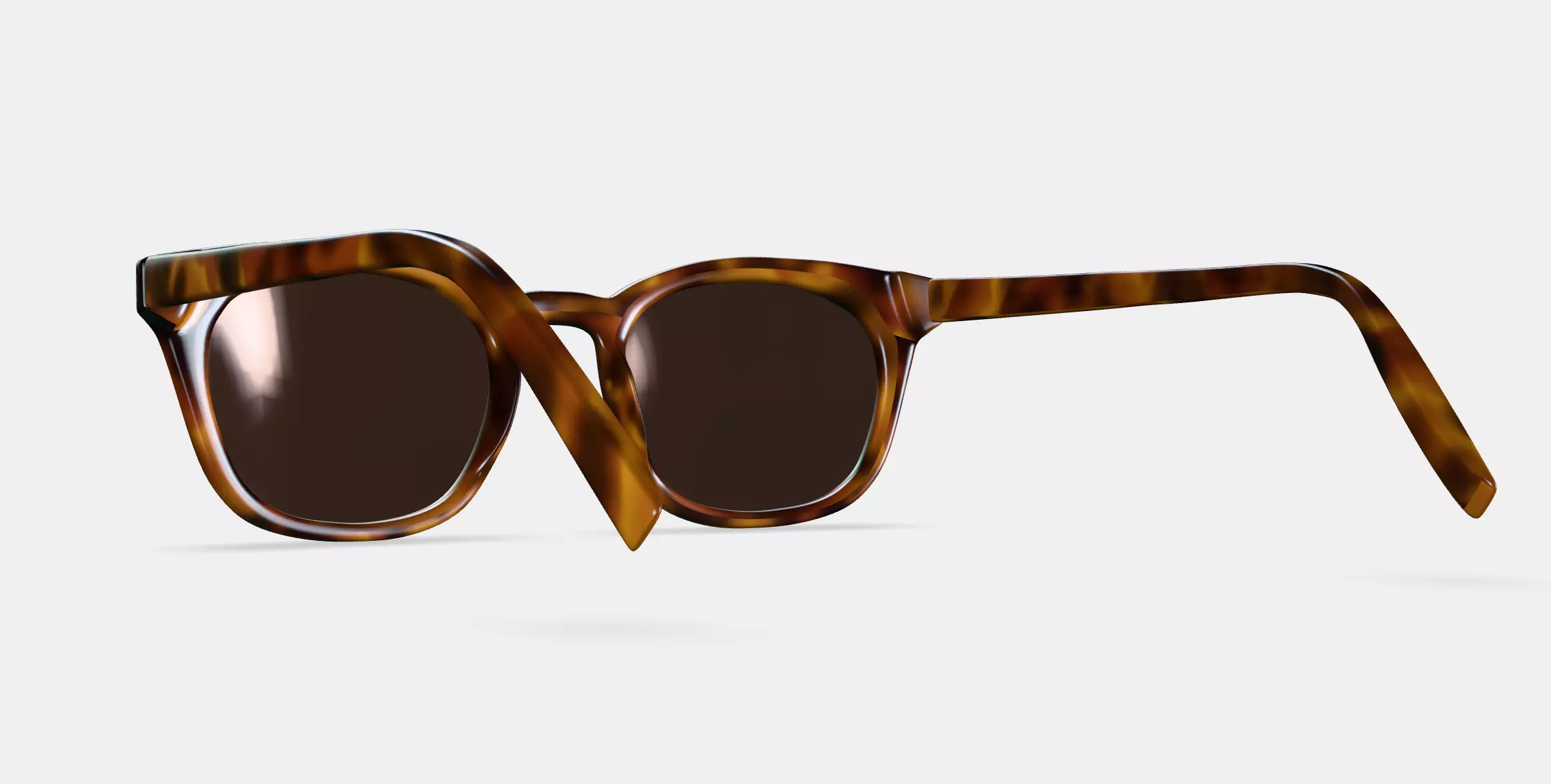 Newman Sunglasses in Woodgrain Tortoise 3D model_0