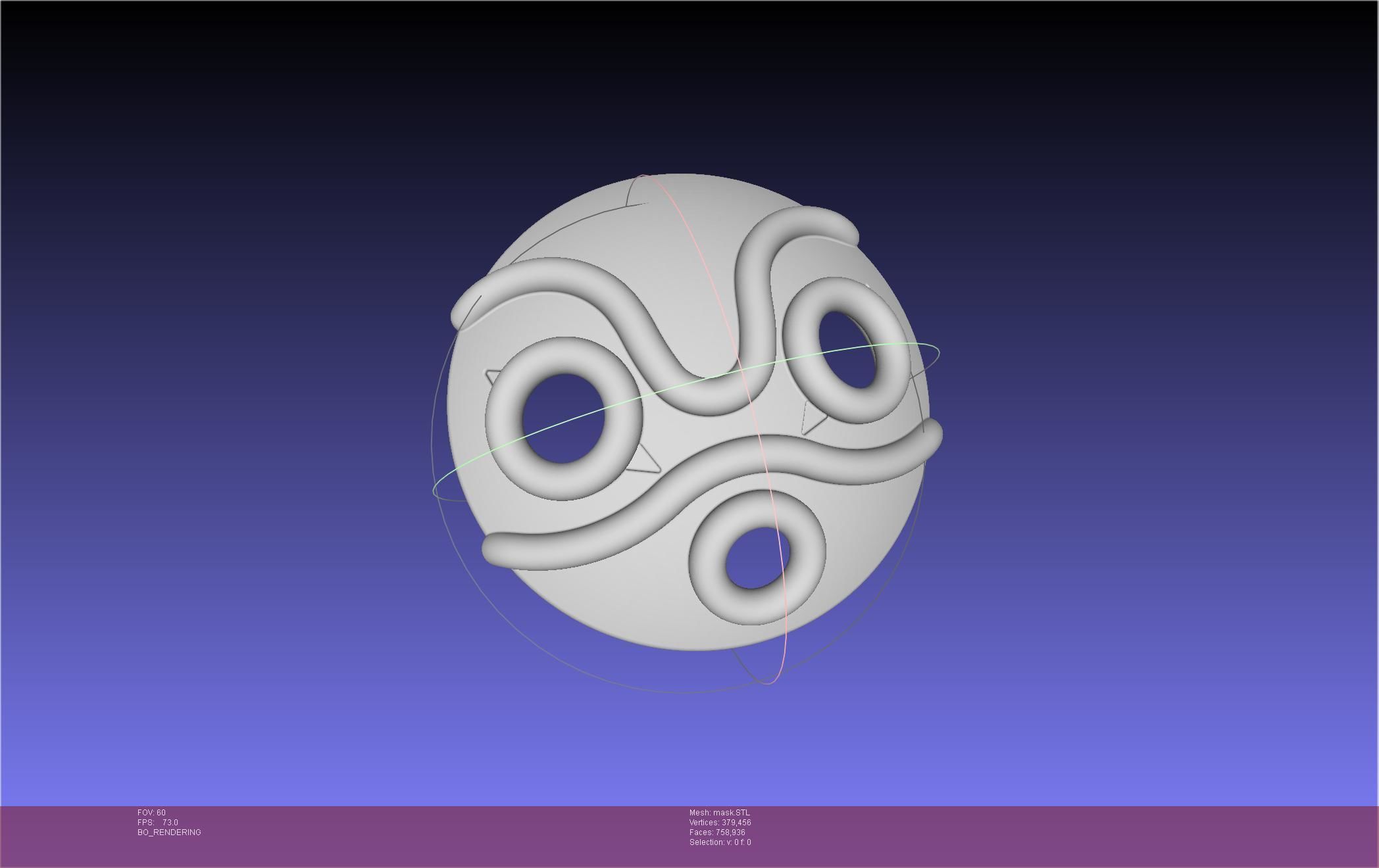 Mononoke Mask 3D print model_1