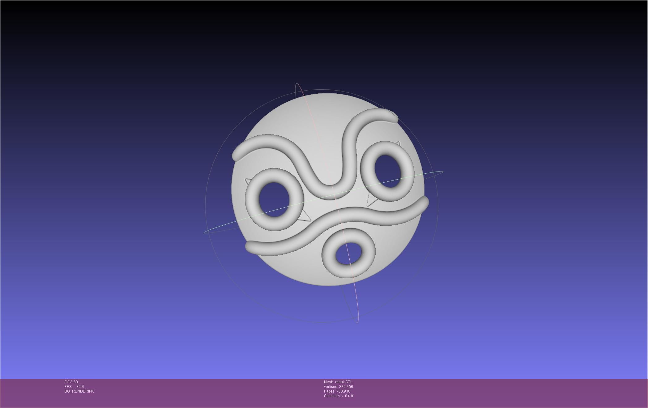 Mononoke Mask 3D print model_2