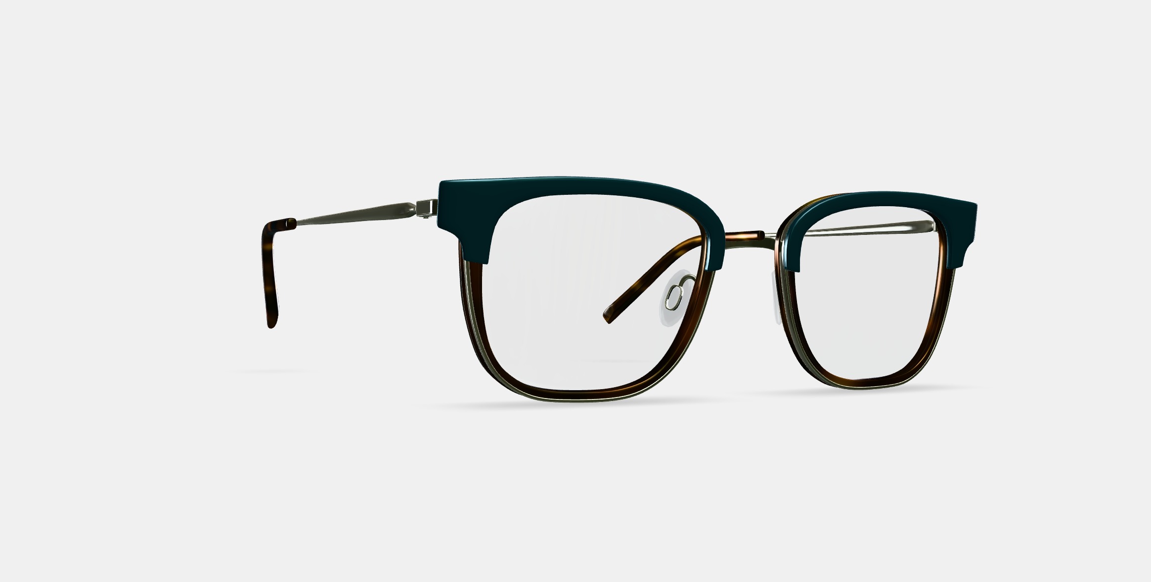 Tiago Eyeglasses in Layered Fiddle Leaf with Riesling 3D model_9