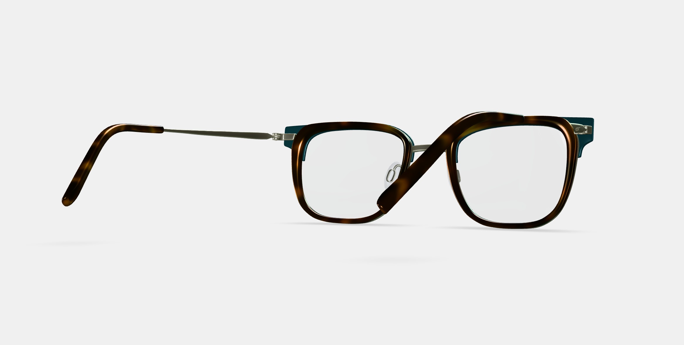 Tiago Eyeglasses in Layered Fiddle Leaf with Riesling 3D model_7