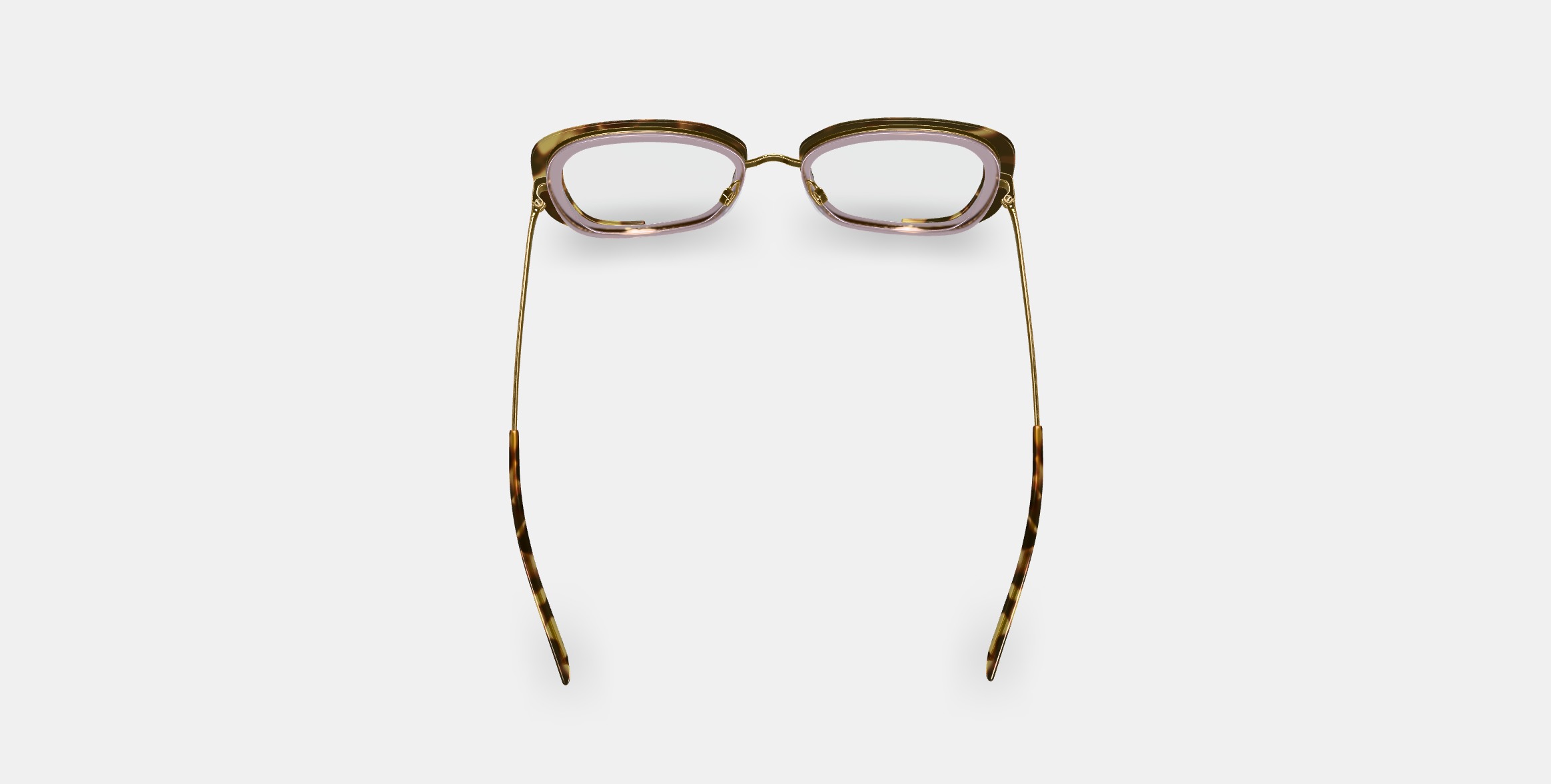 Halima Eyeglasses in Layered Taro Tortoise with Polished Gold 3D model_3