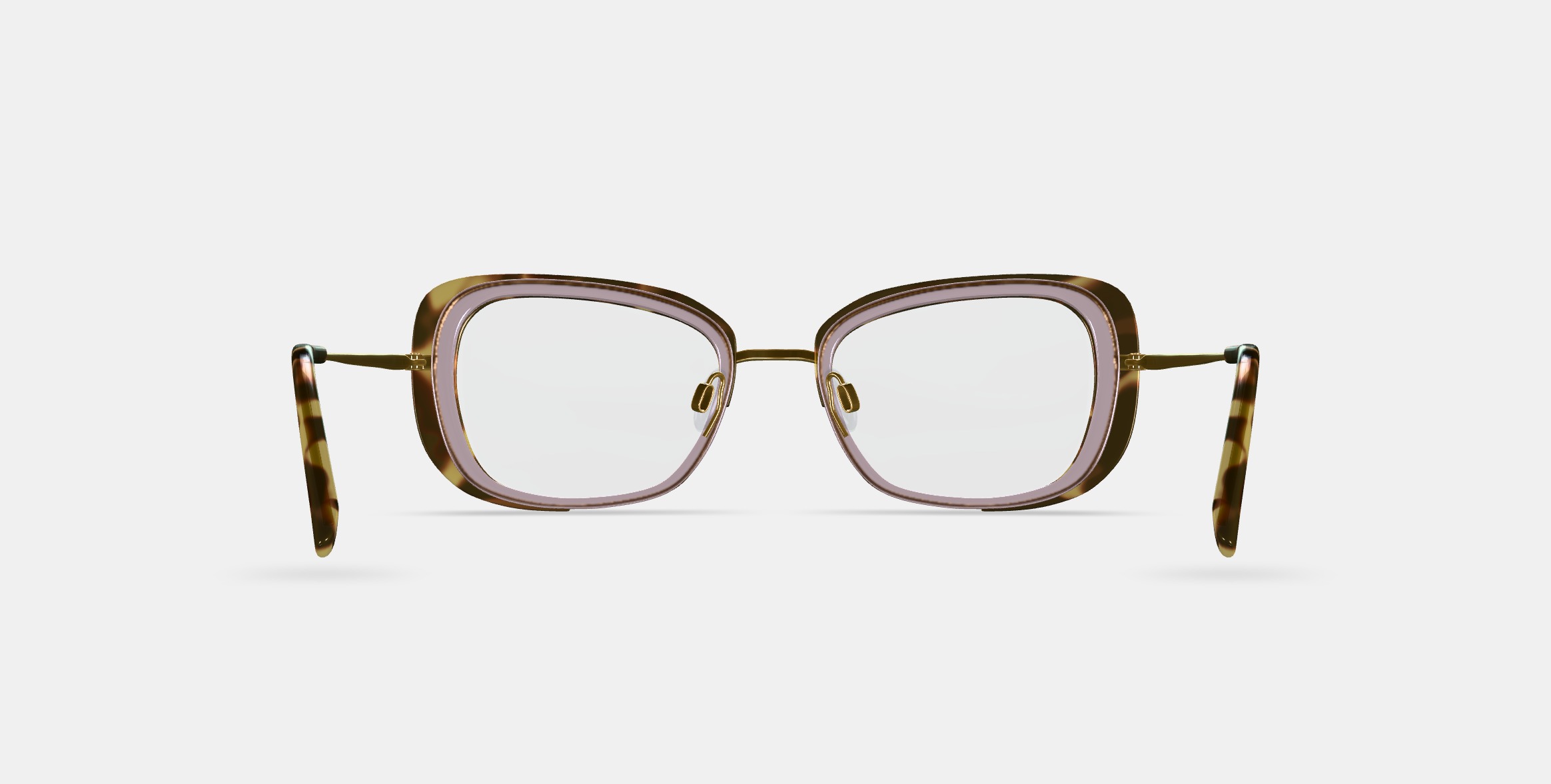 Halima Eyeglasses in Layered Taro Tortoise with Polished Gold 3D model_15