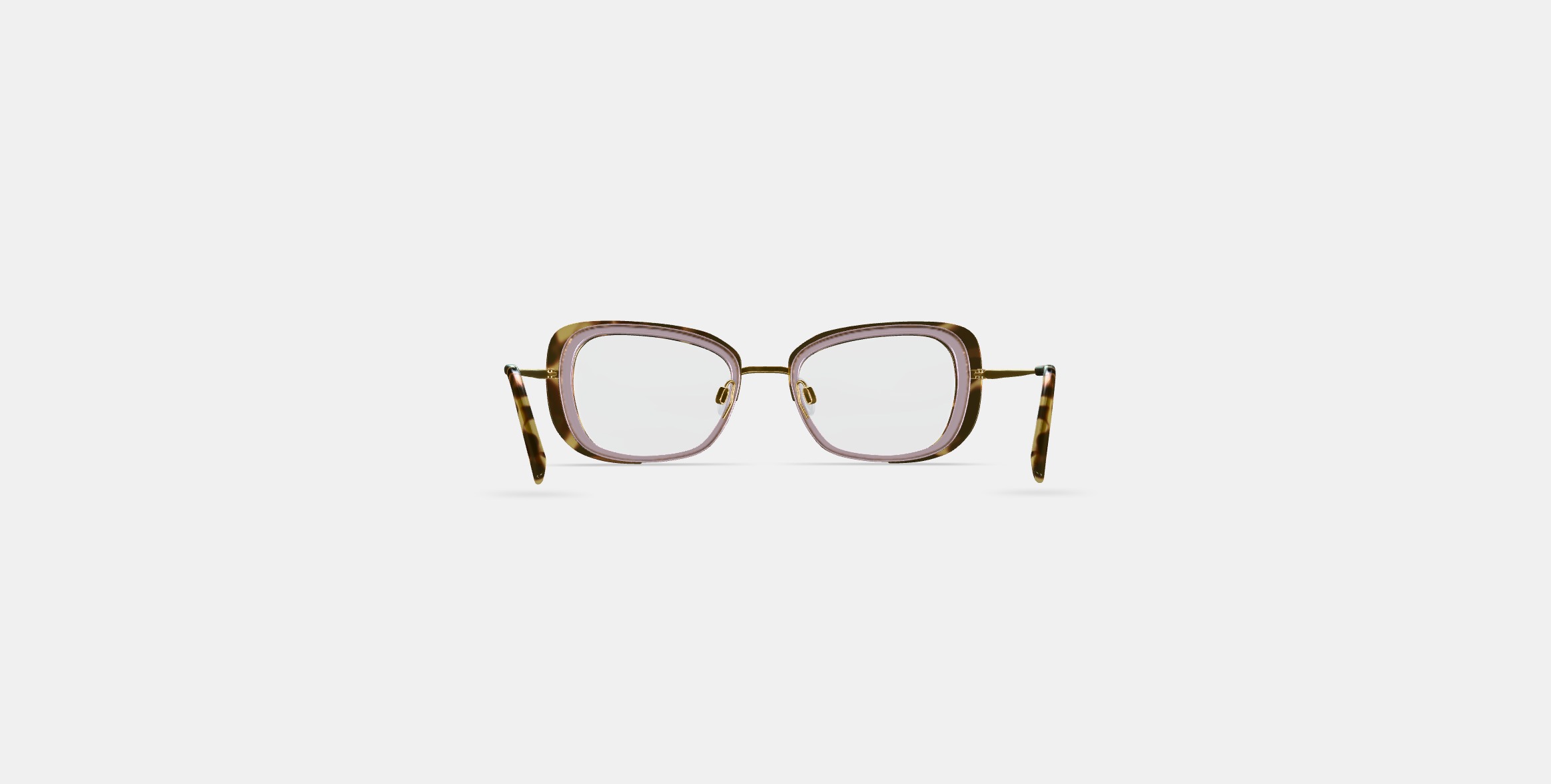 Halima Eyeglasses in Layered Taro Tortoise with Polished Gold 3D model_14