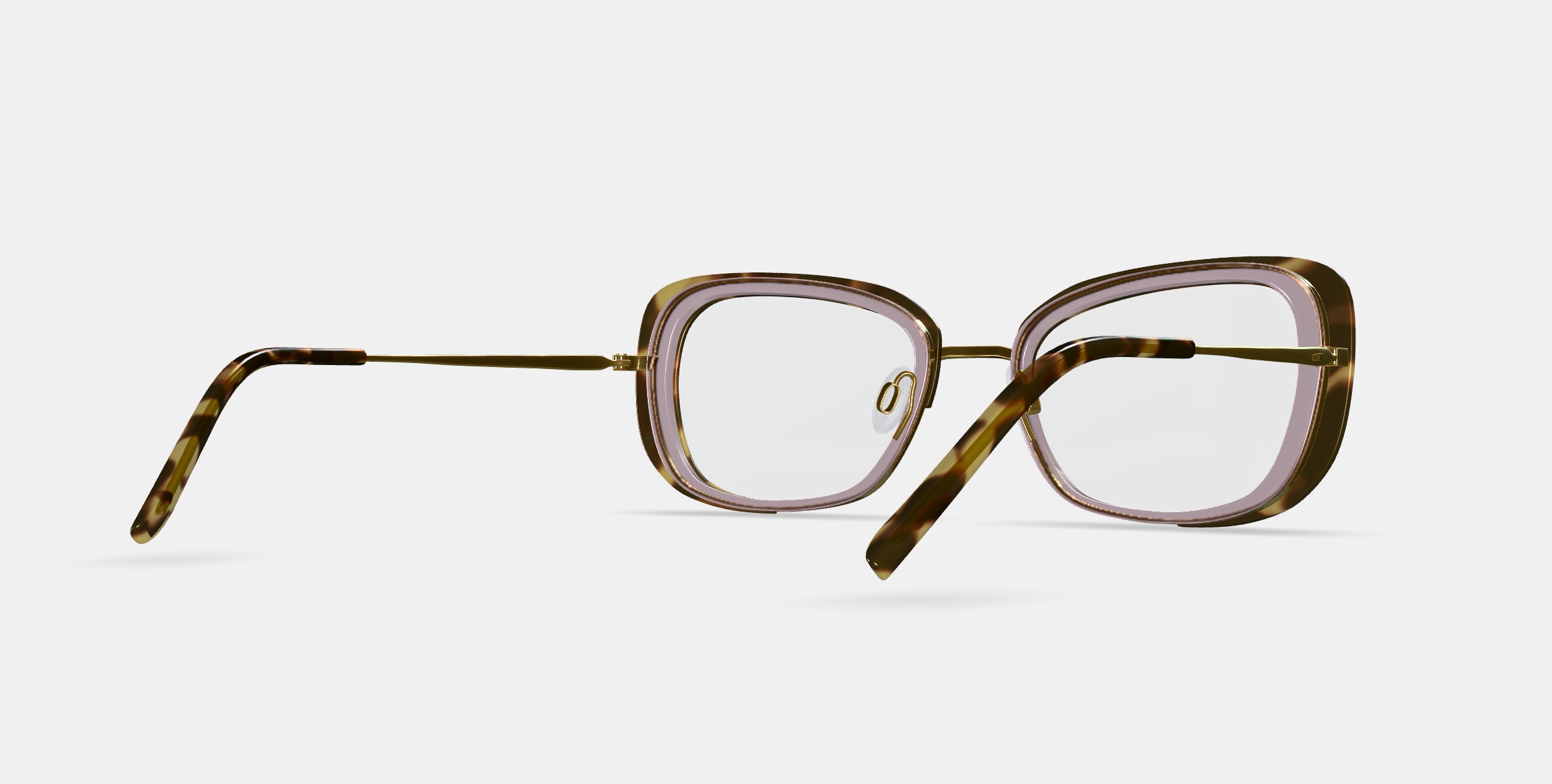 Halima Eyeglasses in Layered Taro Tortoise with Polished Gold 3D model_6