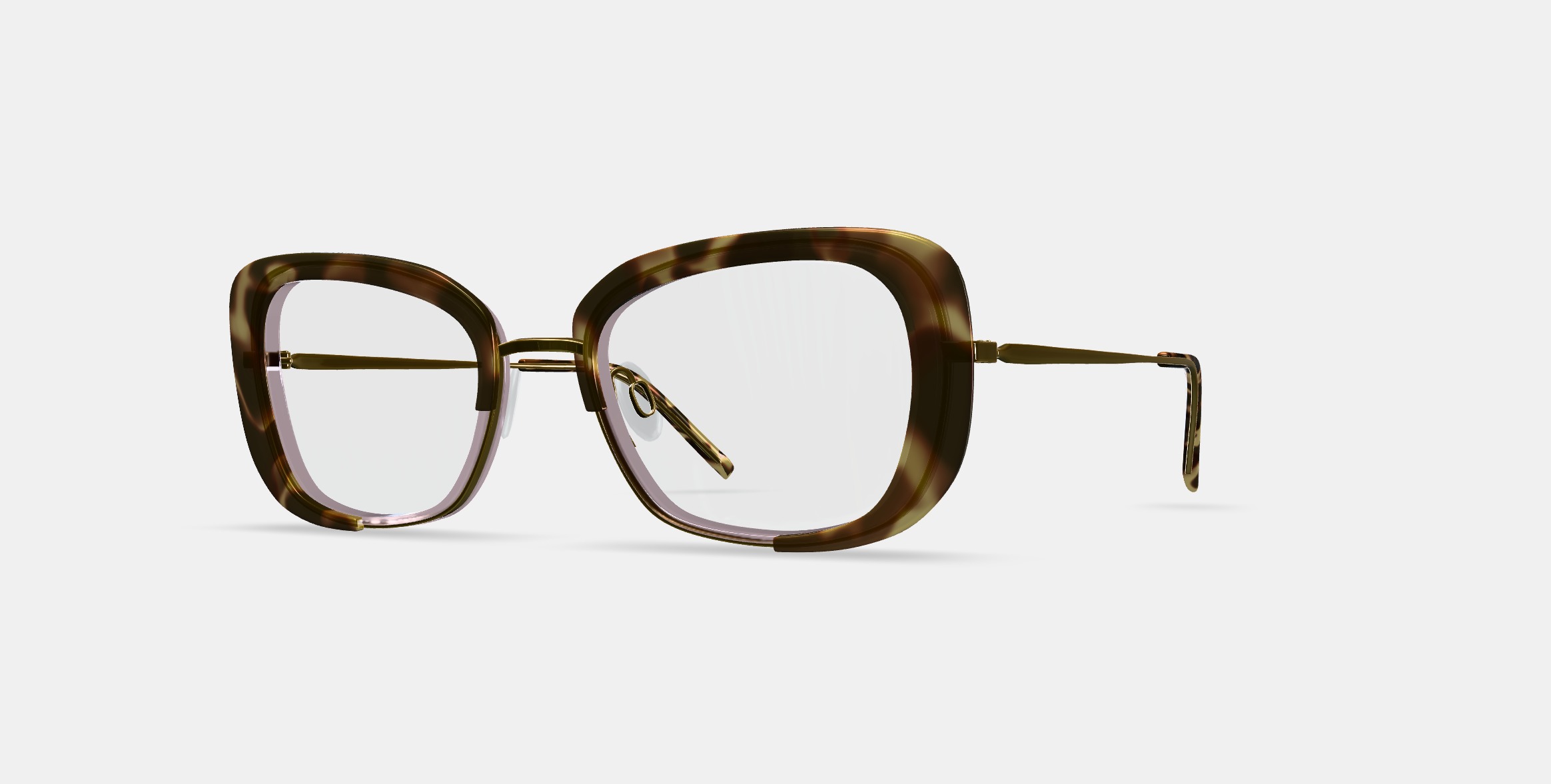 Halima Eyeglasses in Layered Taro Tortoise with Polished Gold 3D model_13