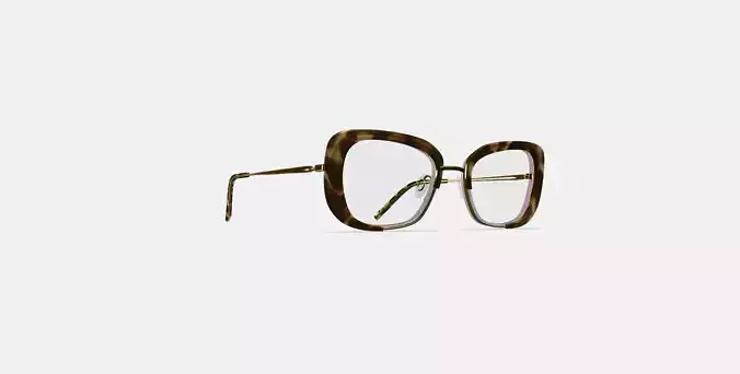 Halima Eyeglasses in Layered Taro Tortoise with Polished Gold