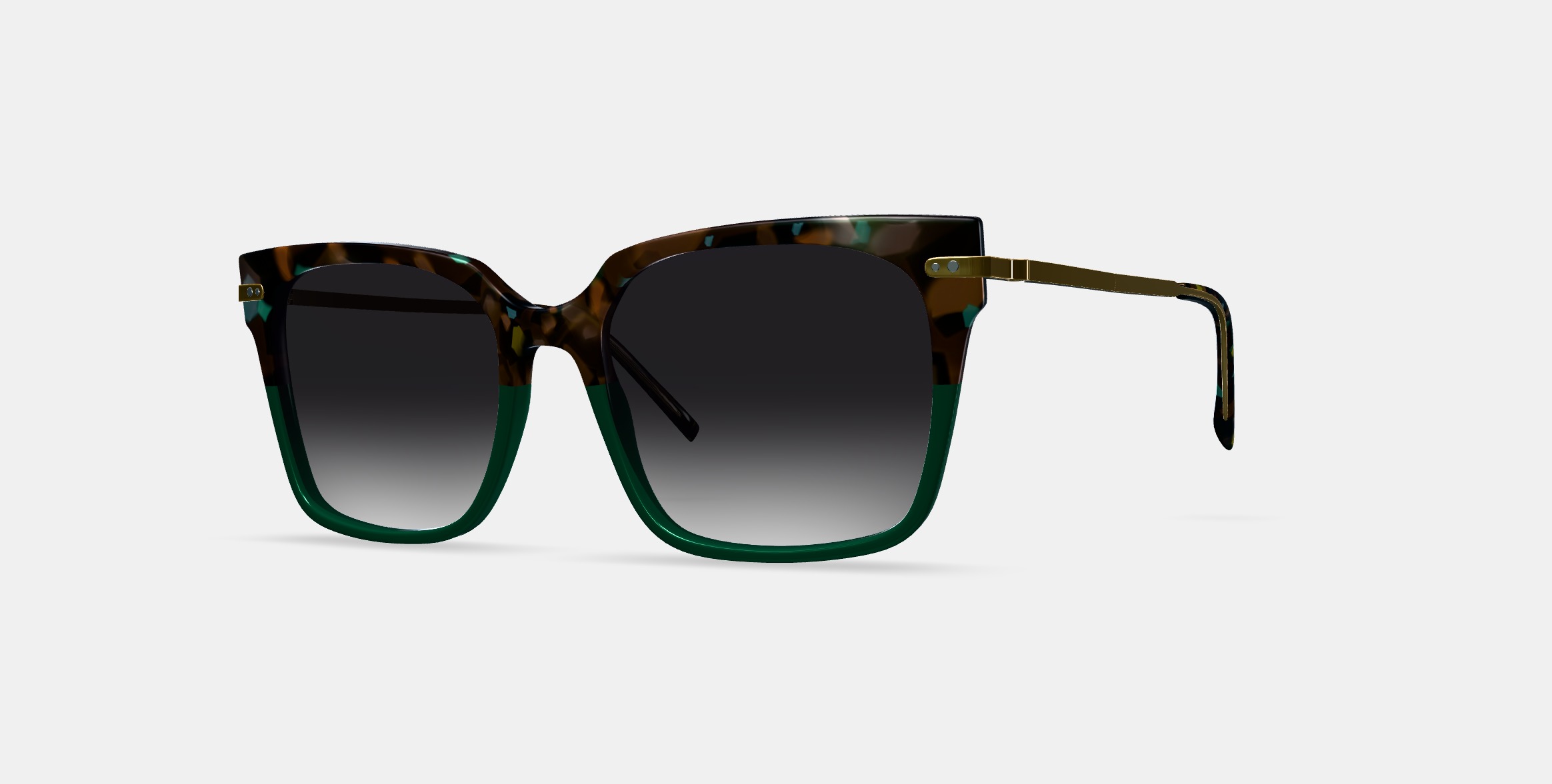 Vela Sunglasses in Aventurine Tortoise with Polished Gold 3D model_13