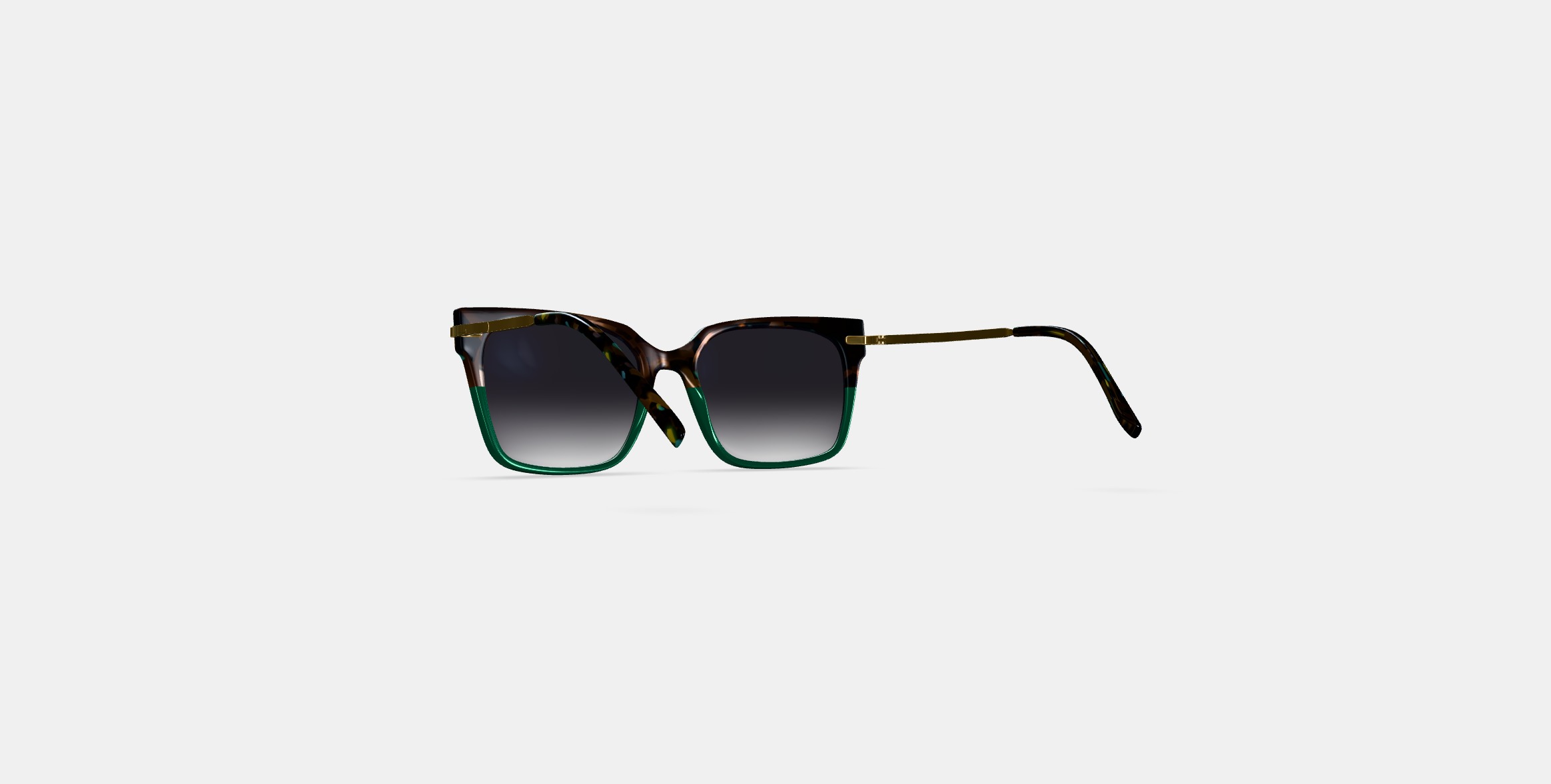 Vela Sunglasses in Aventurine Tortoise with Polished Gold 3D model_16