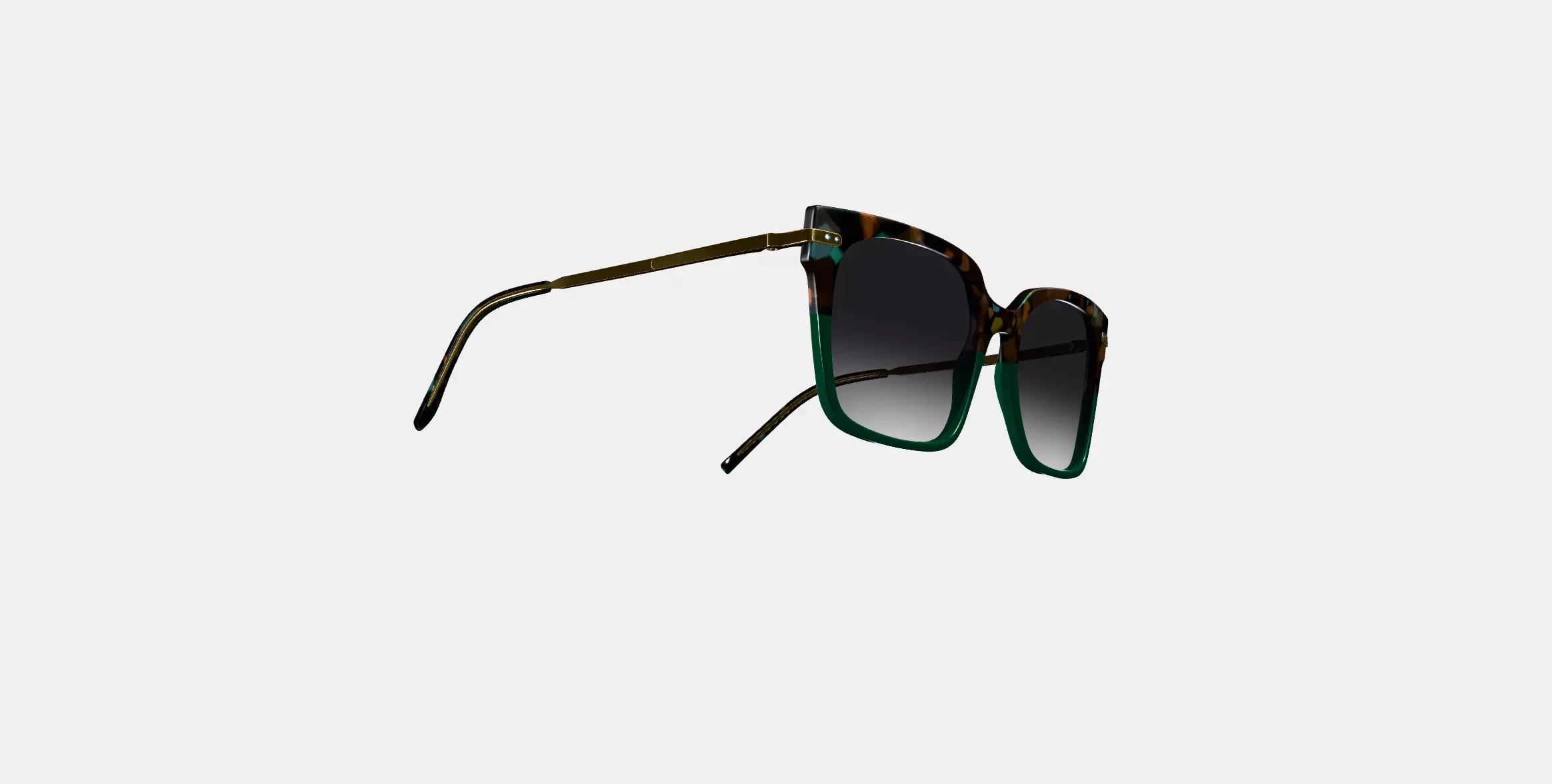 Vela Sunglasses in Aventurine Tortoise with Polished Gold 3D model_0