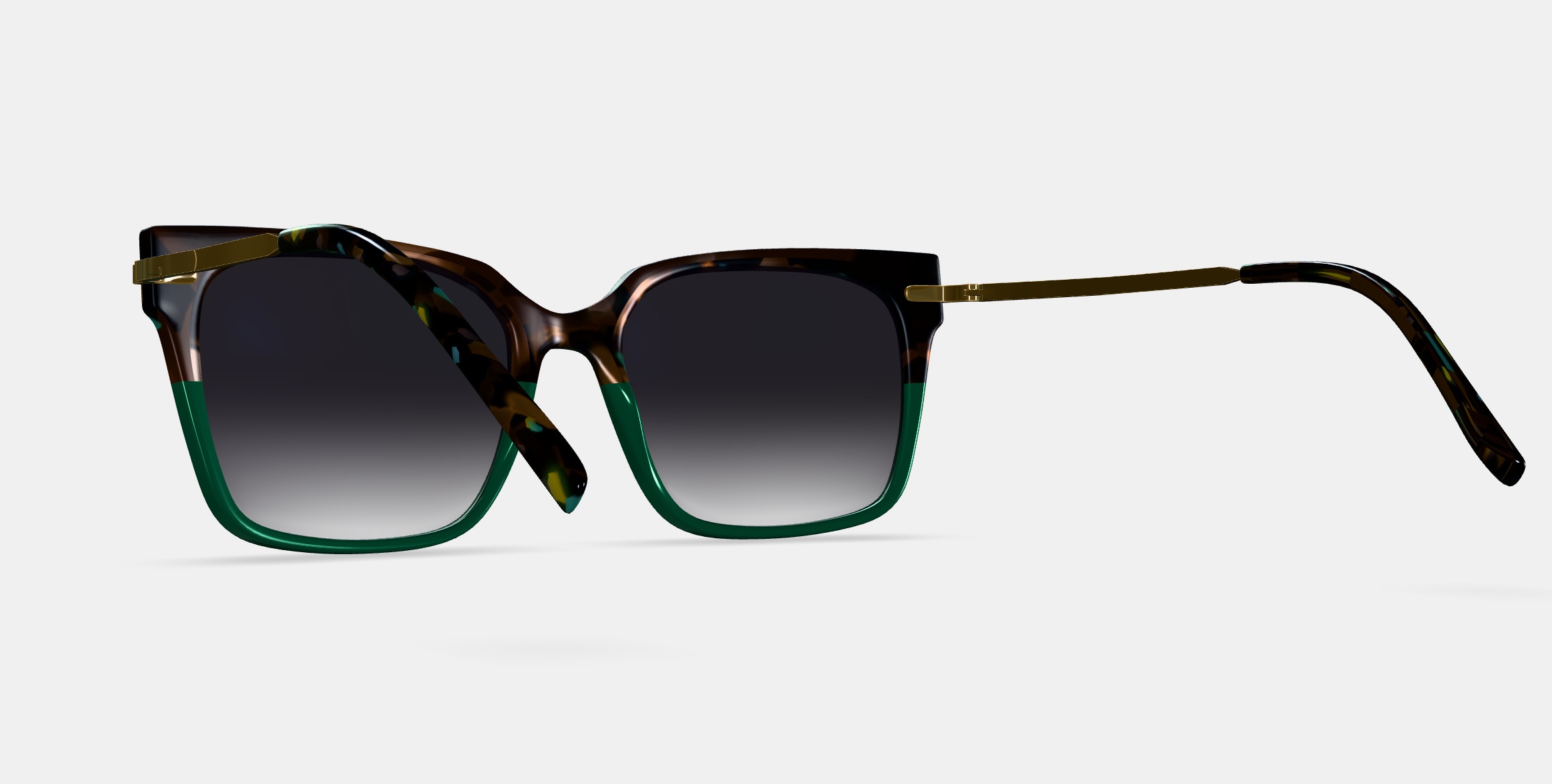Vela Sunglasses in Aventurine Tortoise with Polished Gold 3D model_3