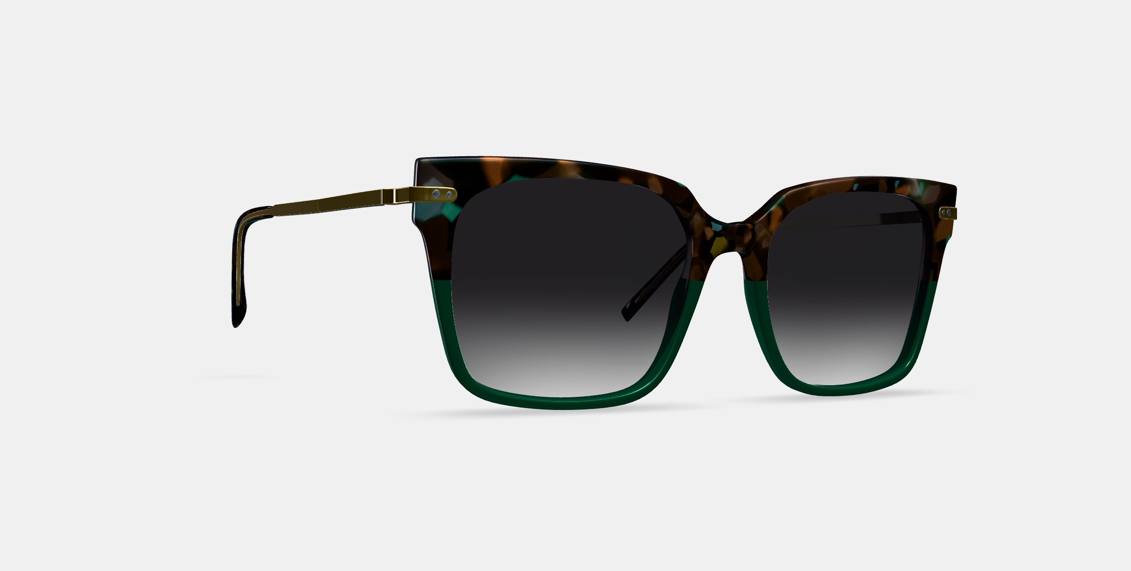 Vela Sunglasses in Aventurine Tortoise with Polished Gold 3D model_9