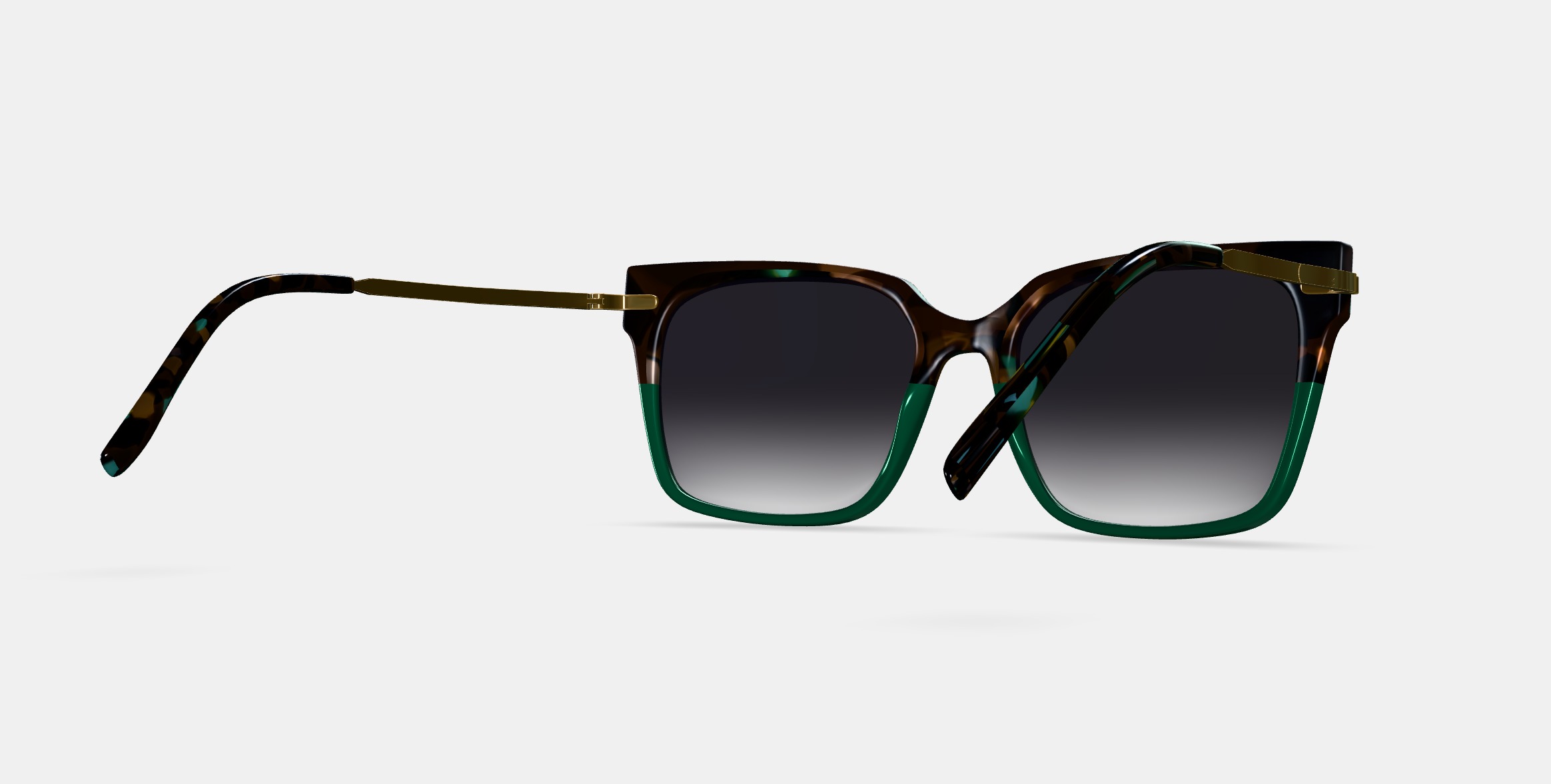Vela Sunglasses in Aventurine Tortoise with Polished Gold 3D model_6