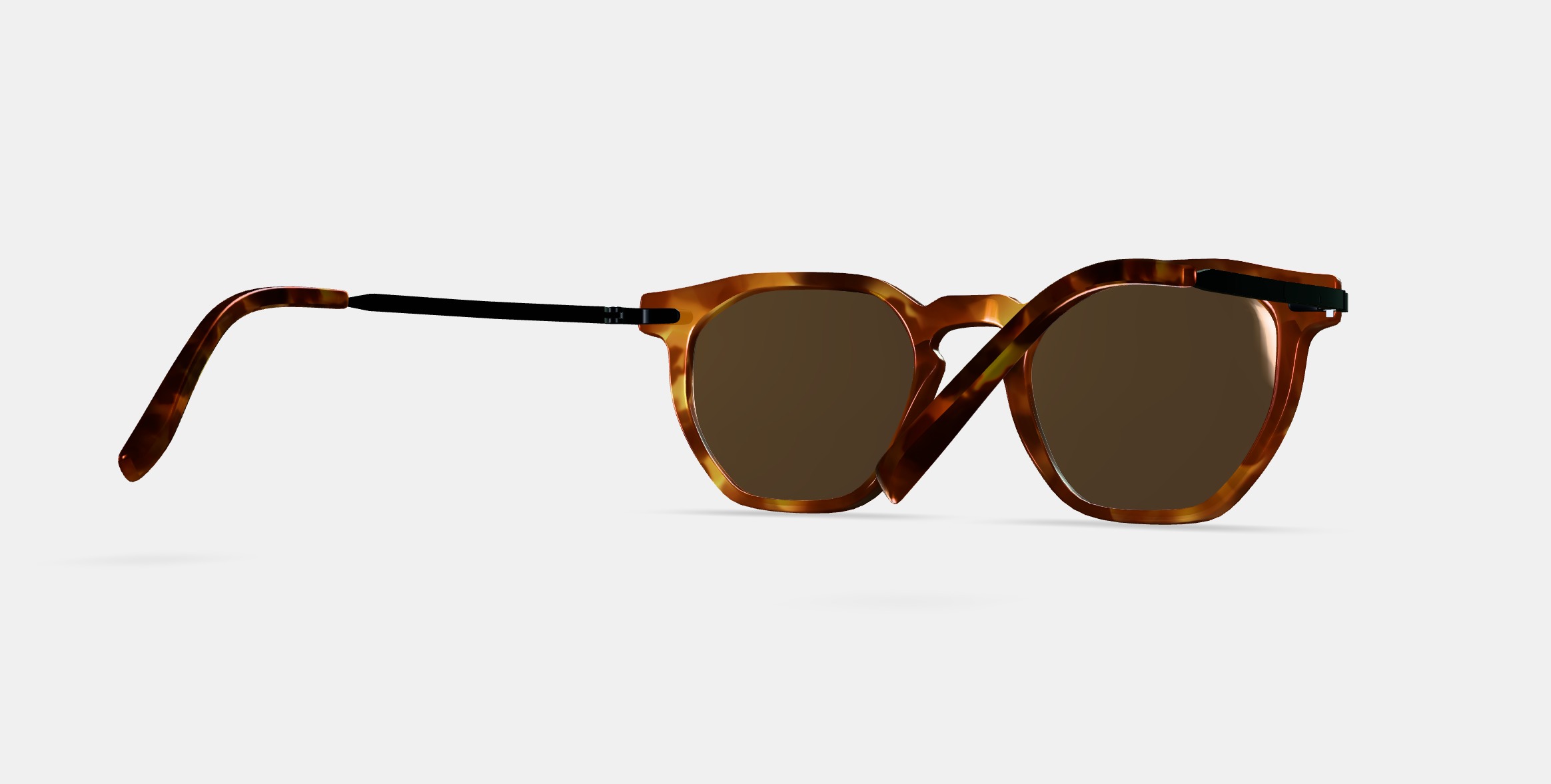 Rustin Sunglasses in Root Beer with Brushed Ink 3D model_6