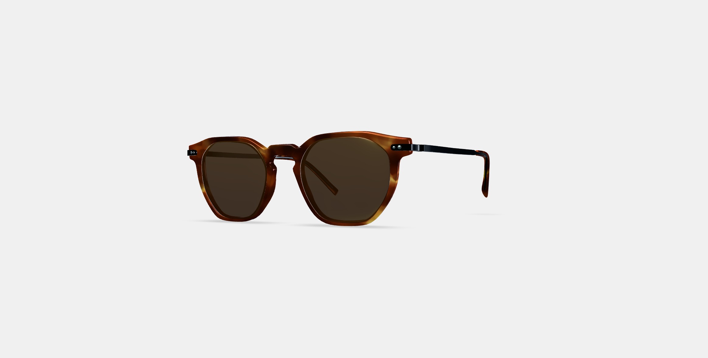 Rustin Sunglasses in Root Beer with Brushed Ink 3D model_12