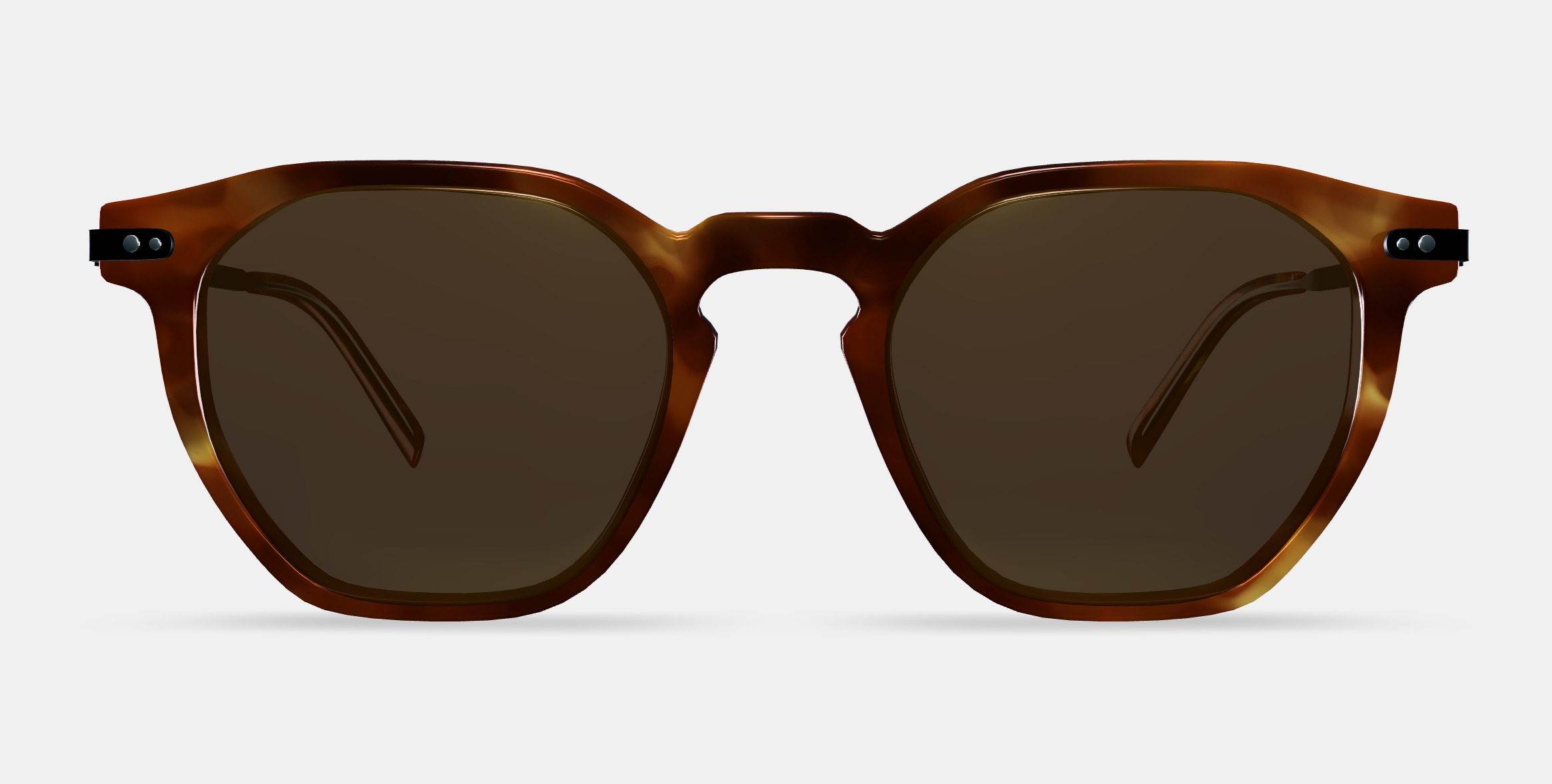 Rustin Sunglasses in Root Beer with Brushed Ink 3D model_11