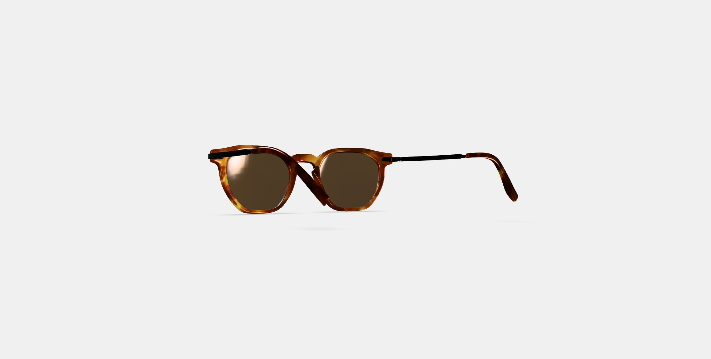 Rustin Sunglasses in Root Beer with Brushed Ink 3D model_16