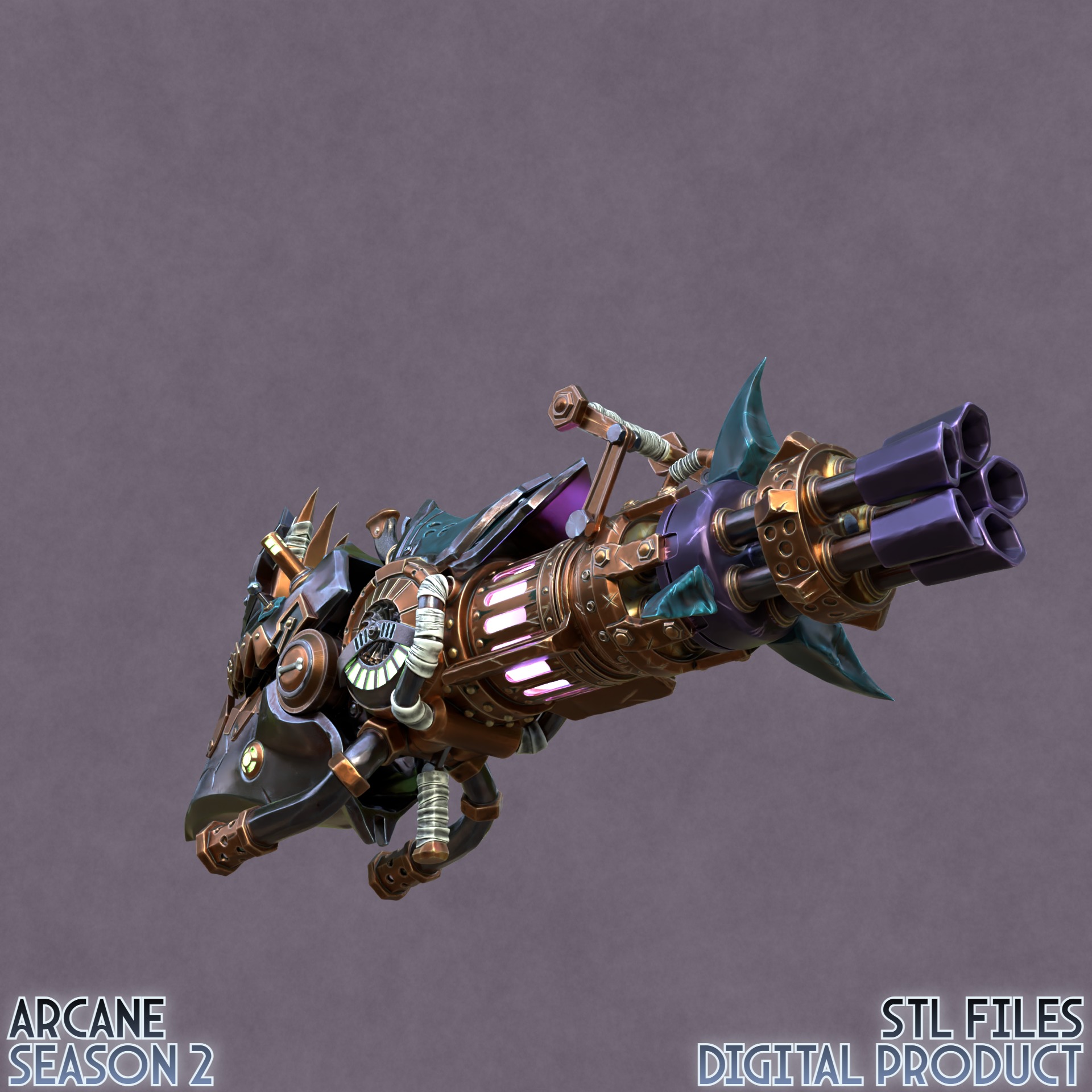 Jinx Rhino Launcher Arcane League Of Legends 3D print model_2